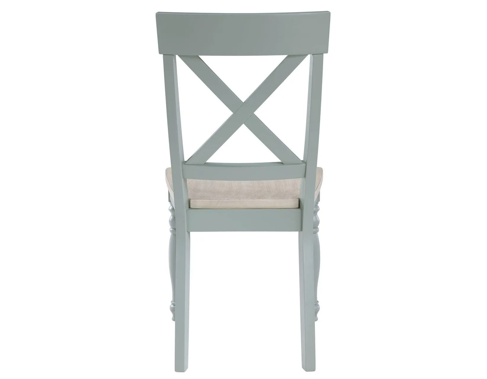 Darcy Solid Wood Side Chair, Mint Green and Natural Finish - Image 6
