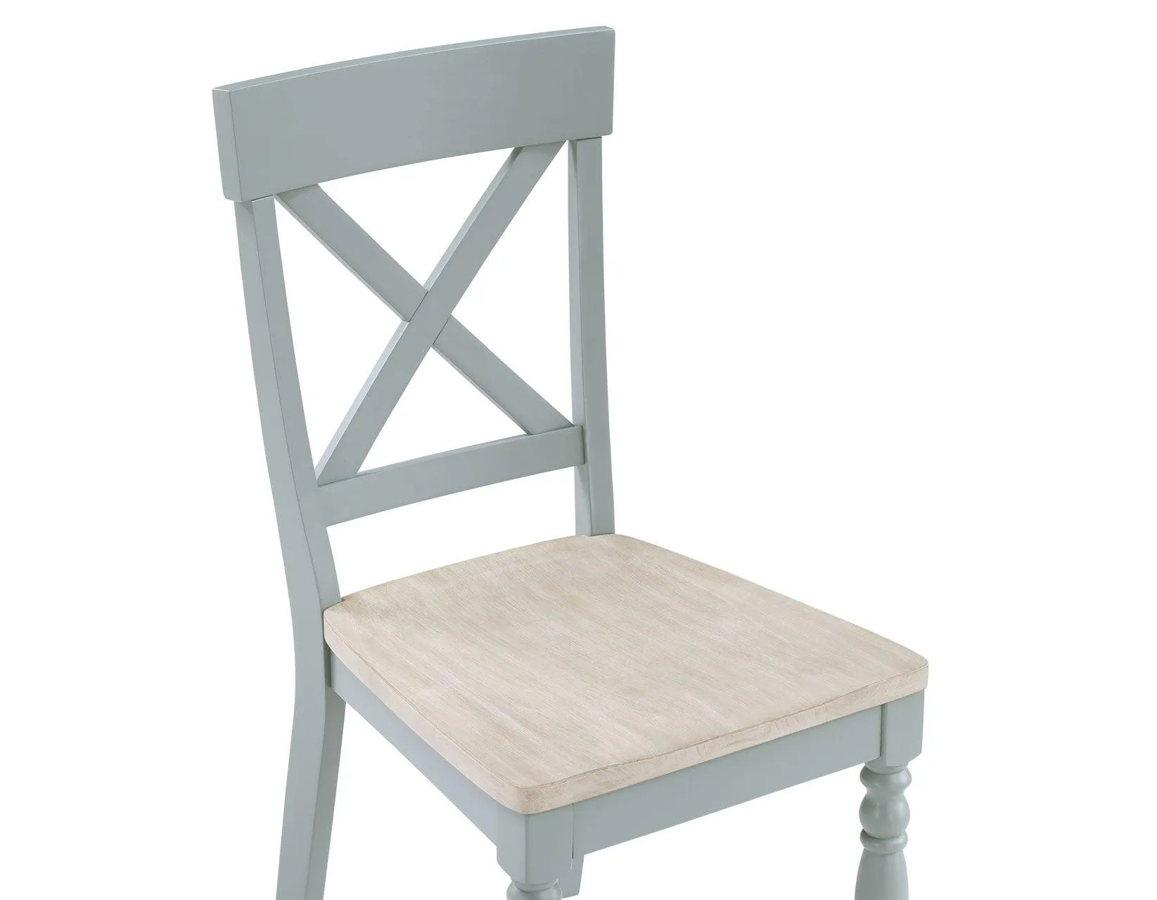 Darcy Solid Wood Side Chair, Mint Green and Natural Finish - Image 8