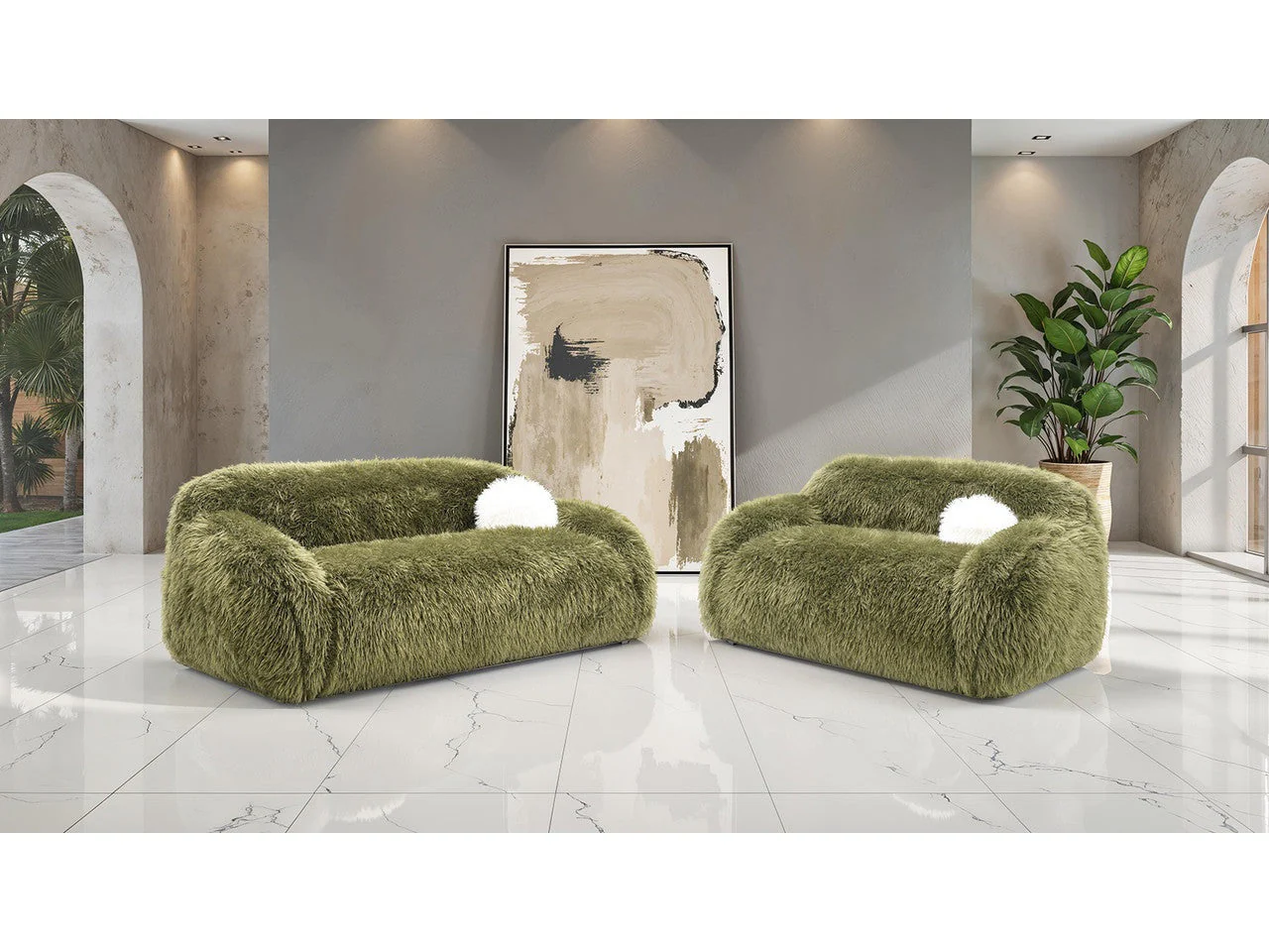 Darwen Green Sofa & Loveseat