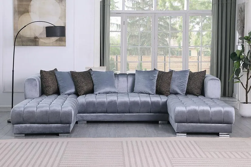 Dasha Grey Double Chaise Sectional