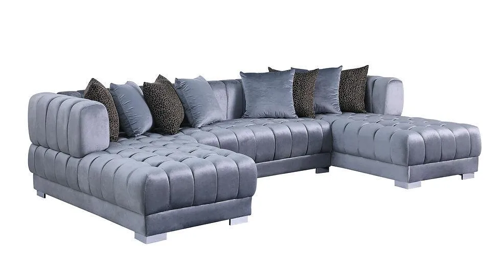 Dasha Grey Double Chaise Sectional - Image 3