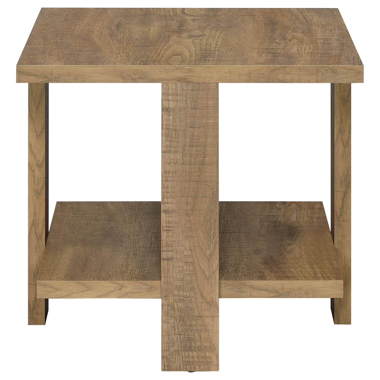 Dawn Mango Square Engineered Wood End Table With Shelf - Image 3
