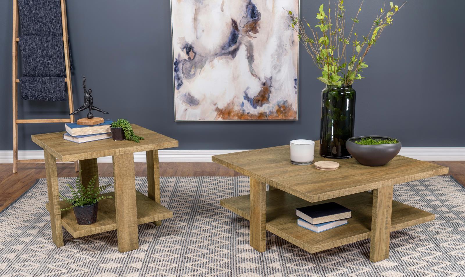 Dawn Mango Square Engineered Wood End Table With Shelf - Image 6