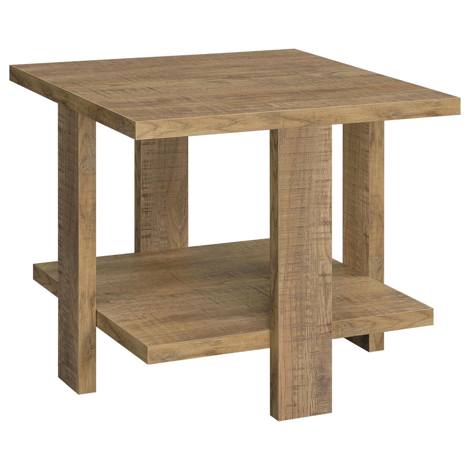 Dawn Mango Square Engineered Wood End Table With Shelf - Image 7