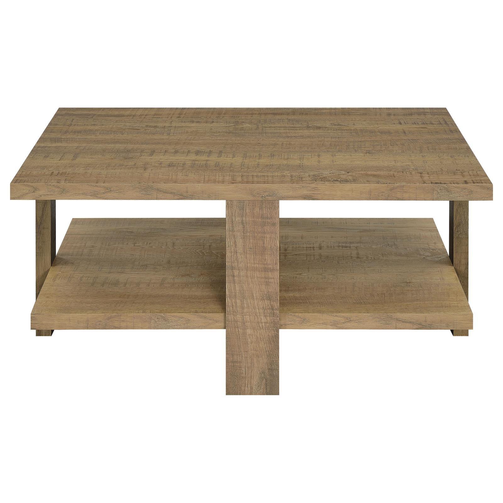 Dawn Square Engineered Wood Coffee Table With Shelf Mango - Image 2