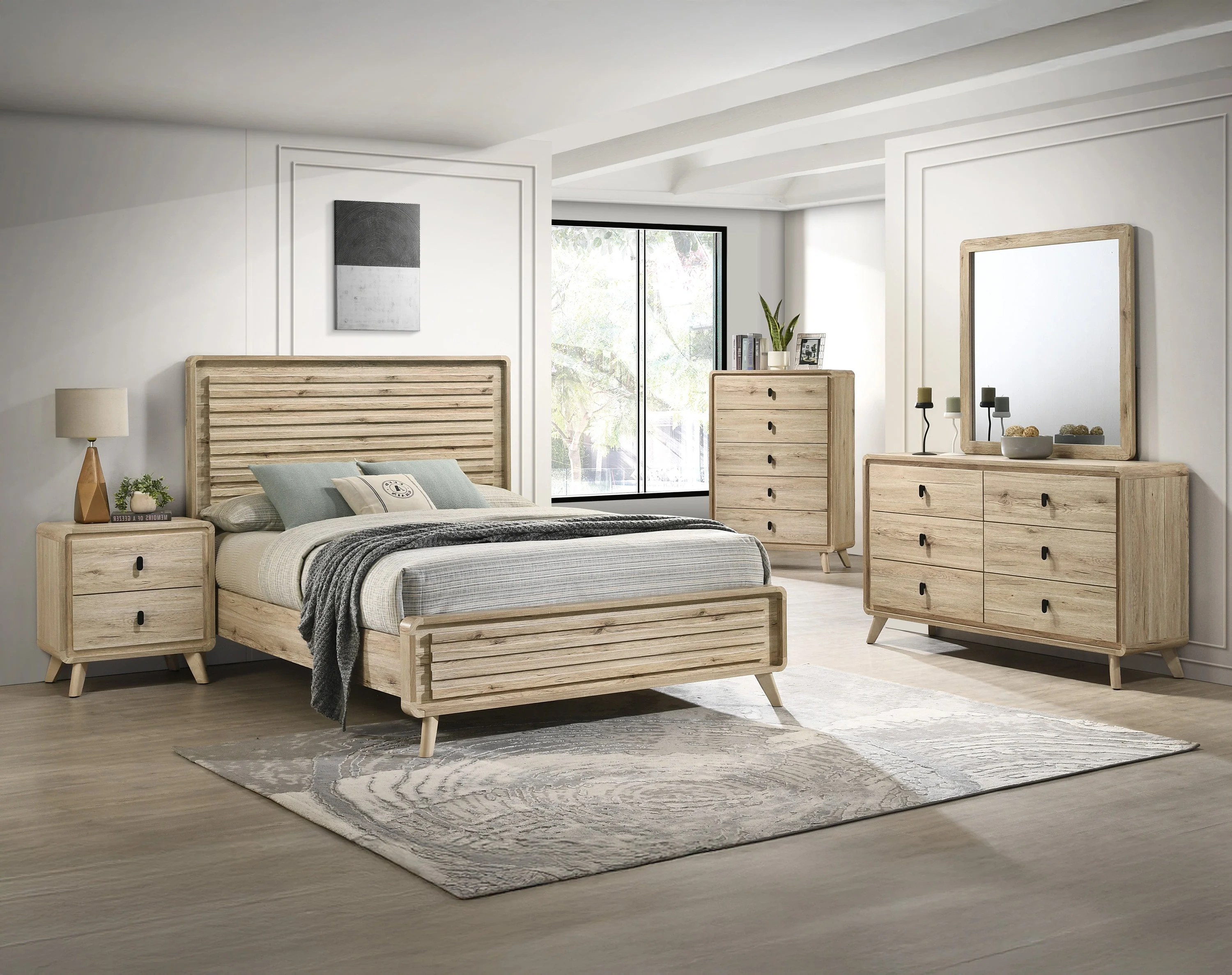 Dawson Light Brown King Panel Bed - Image 4