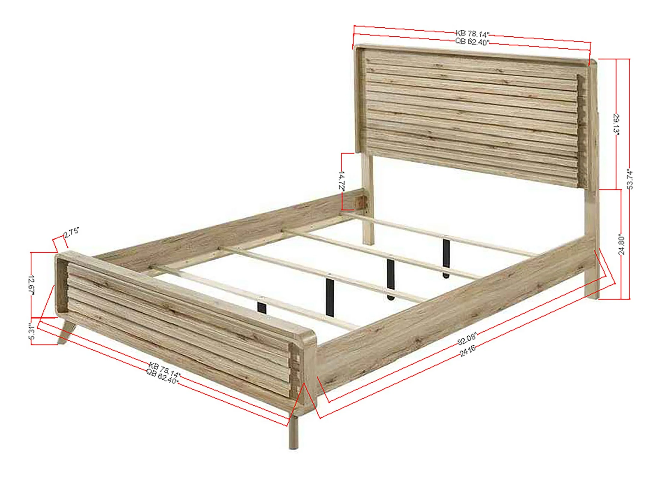 Dawson Light Brown Queen Panel Bed - Image 3