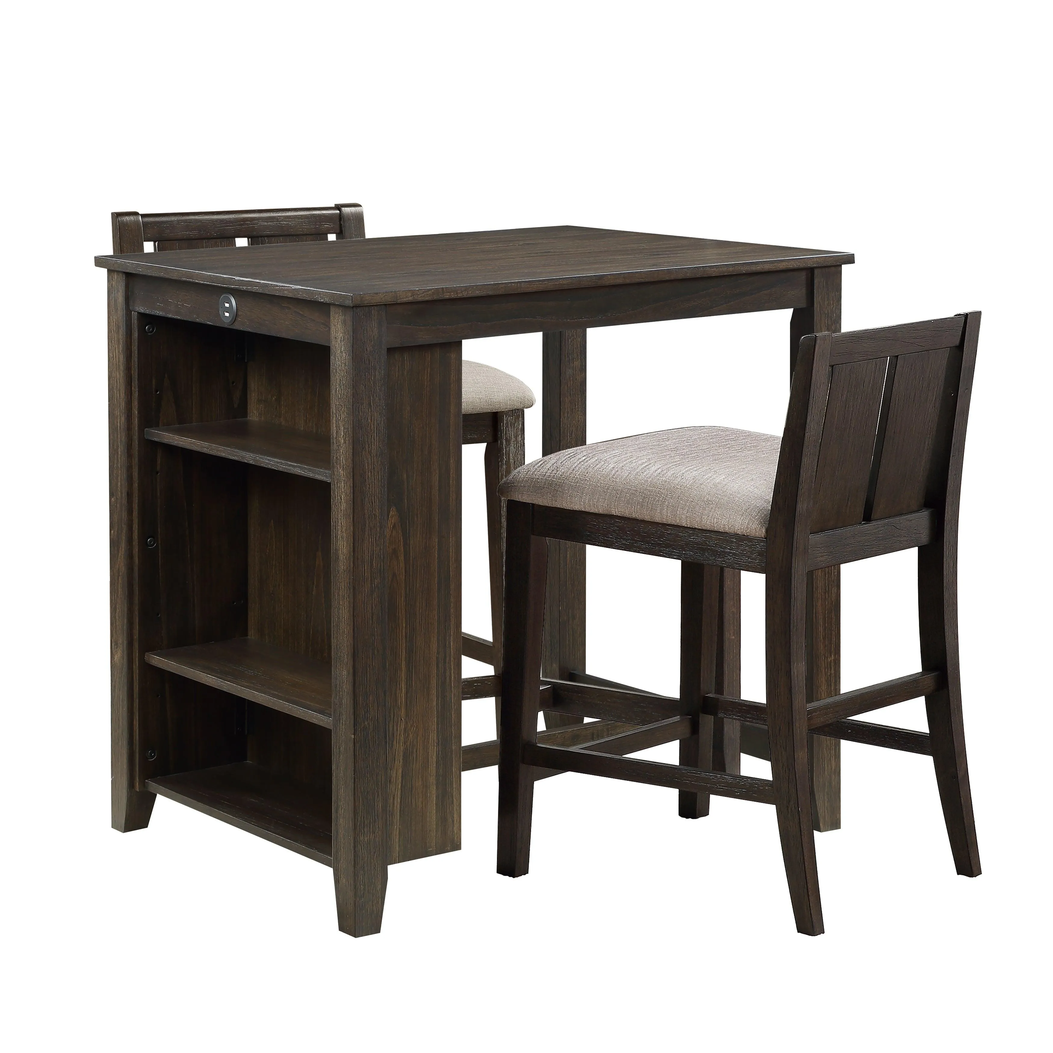 Daye Burnished Brown Cherry 3-Piece Counter Height Set - Image 3