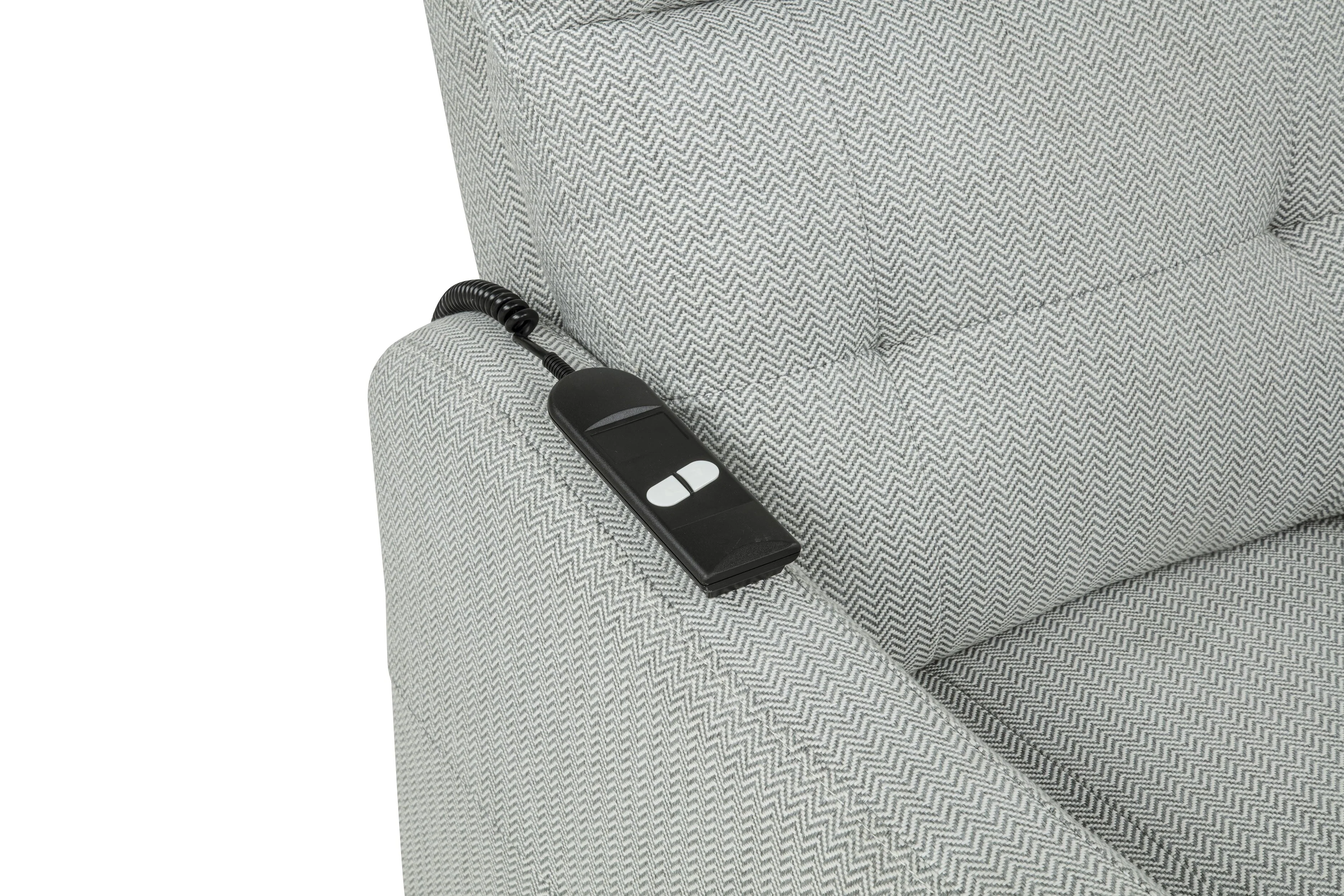 Dayes Light Grey Upholstered Power Lift Recliner Chair - Image 12