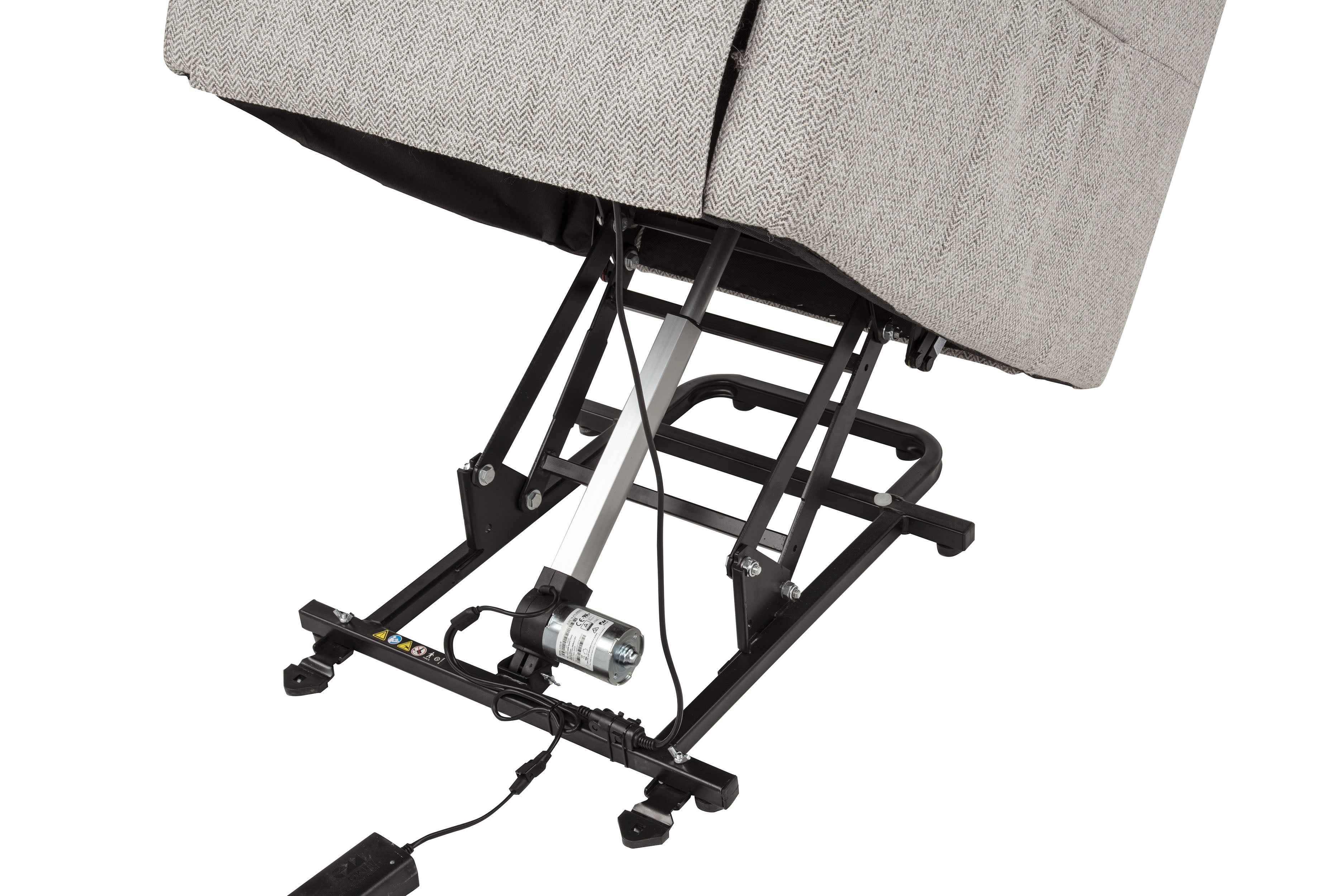 Dayes Taupe Upholstered Power Lift Recliner Chair - Image 16
