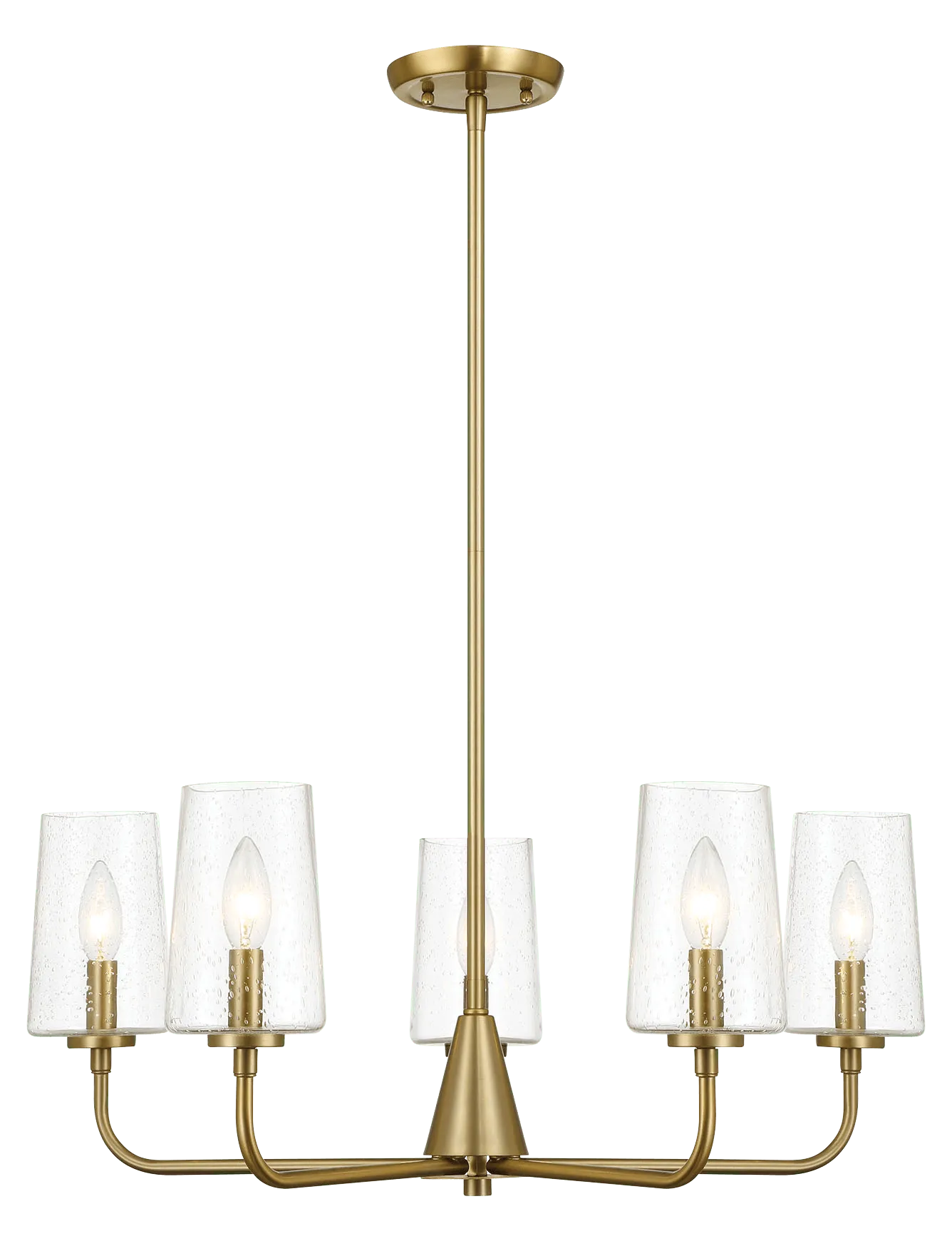 Dazzle Five Lights Chandelier With Clear Seeded Glass -Satin Brass - Image 2