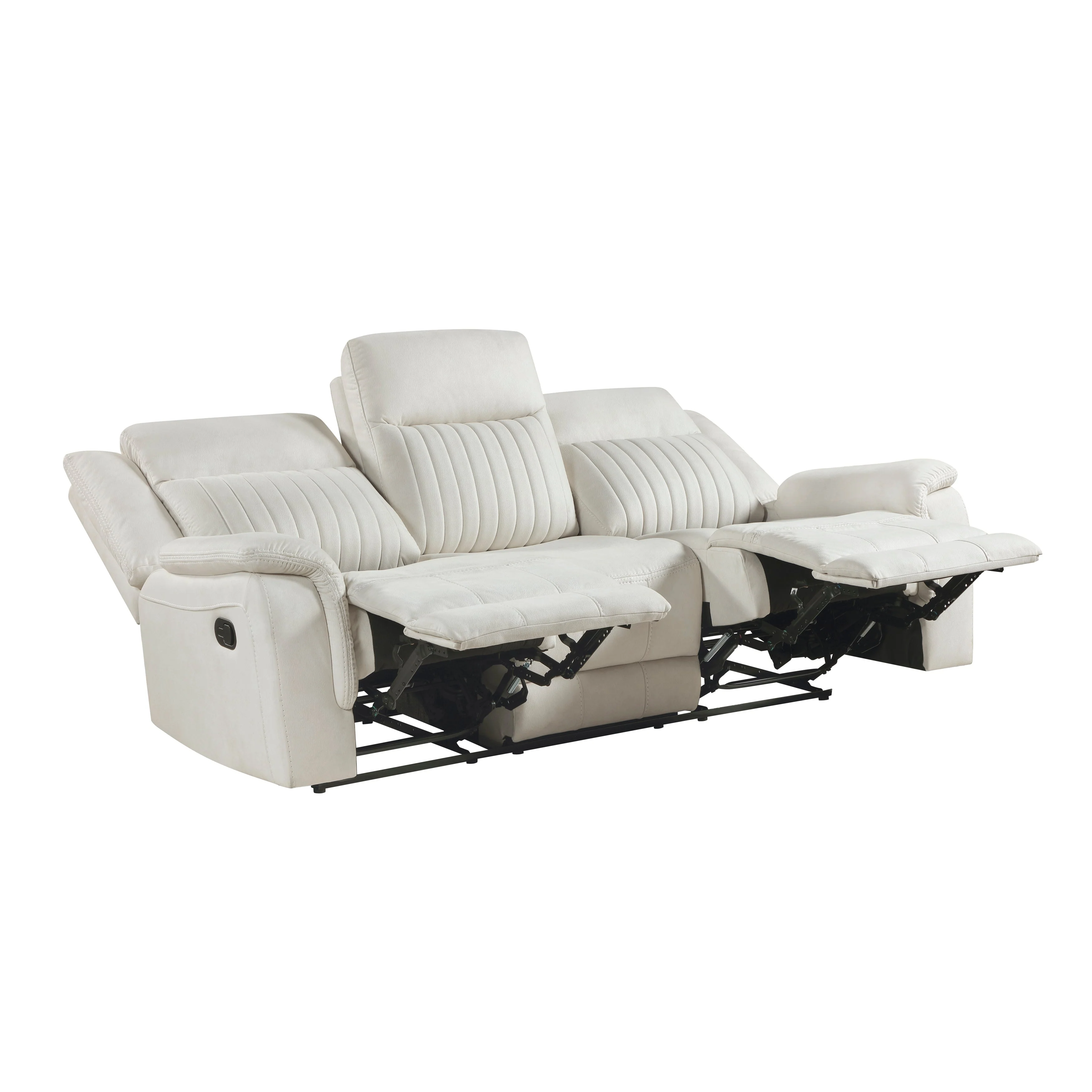 Dean Beige Double Reclining Sofa - Image 4