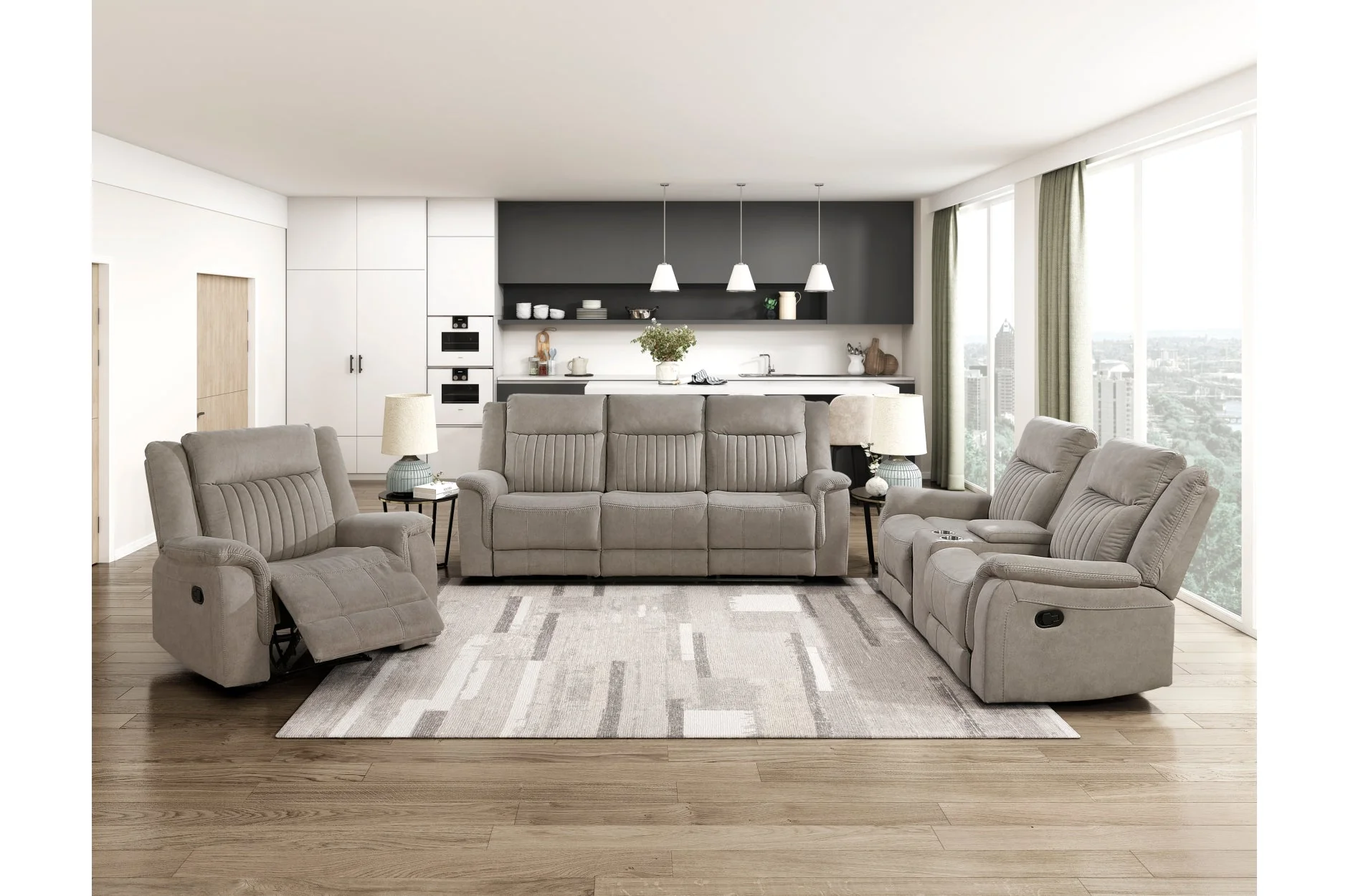 Dean Dove Double Reclining Sofa - Image 7