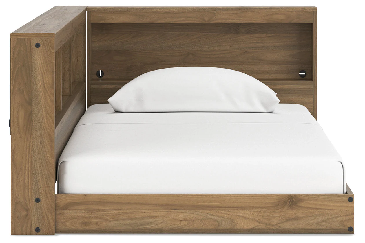 Deanlow Honey Twin Bookcase Corner Storage Bed - Image 6