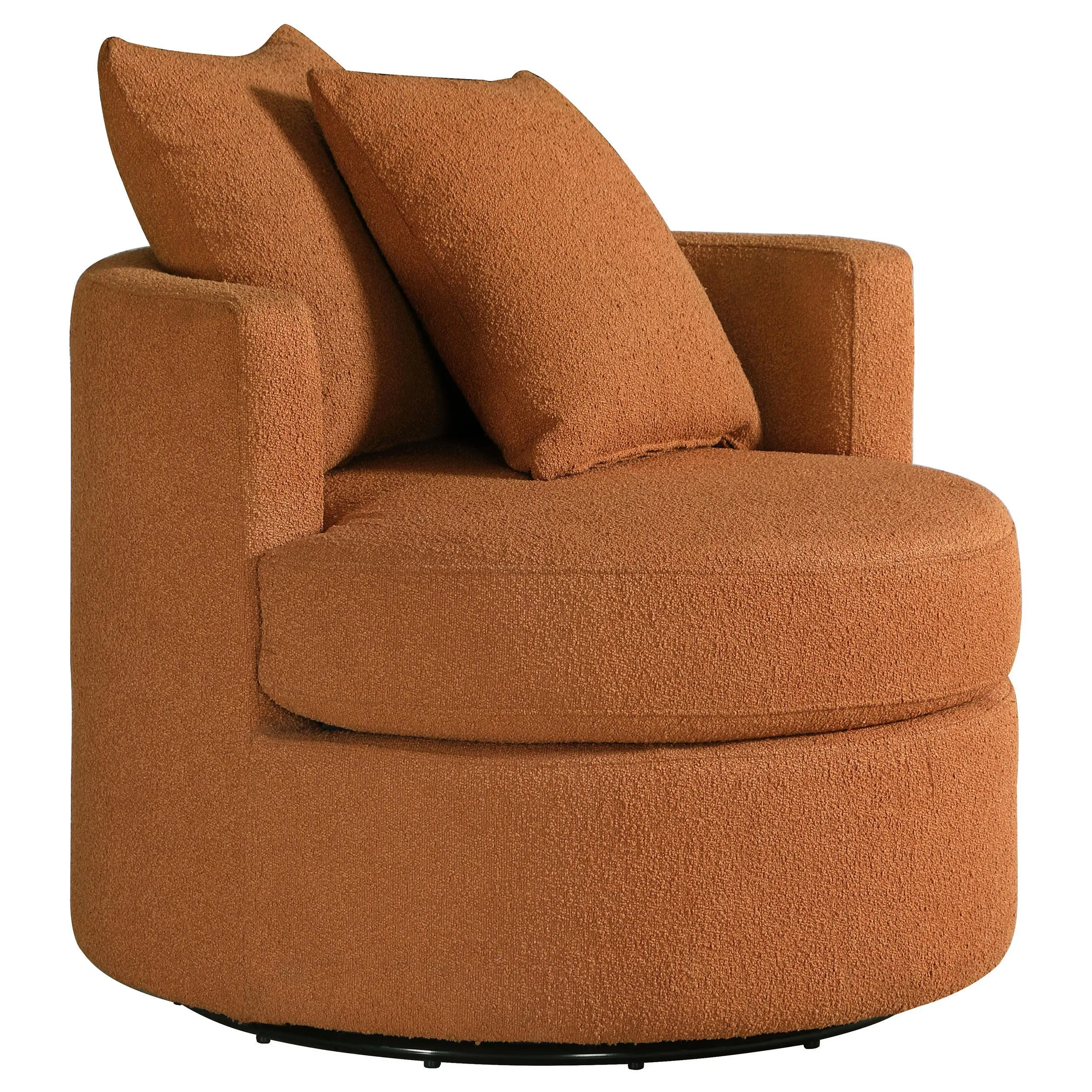 Debbie Burnt Orange Upholstered Swivel Accent Chair - Image 2