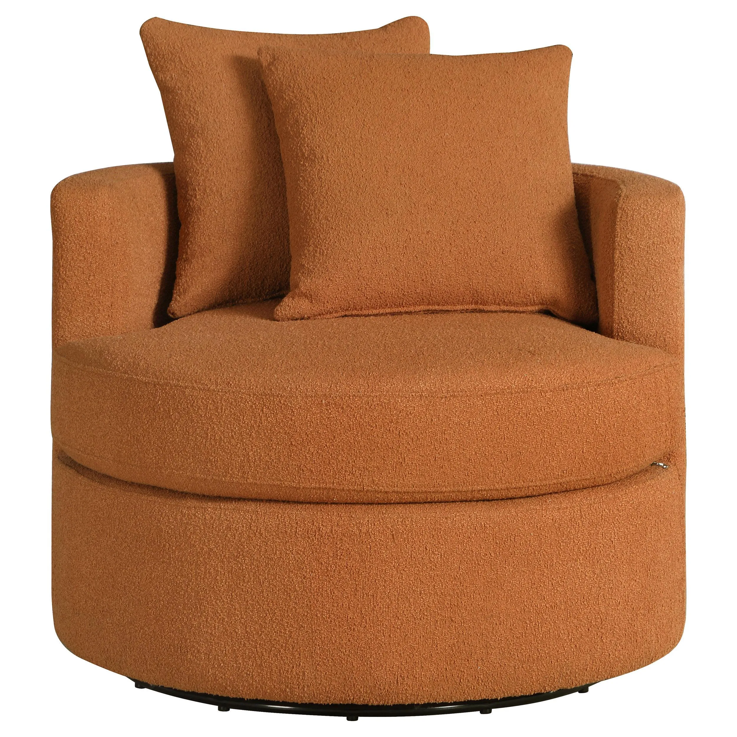 Debbie Burnt Orange Upholstered Swivel Accent Chair - Image 3