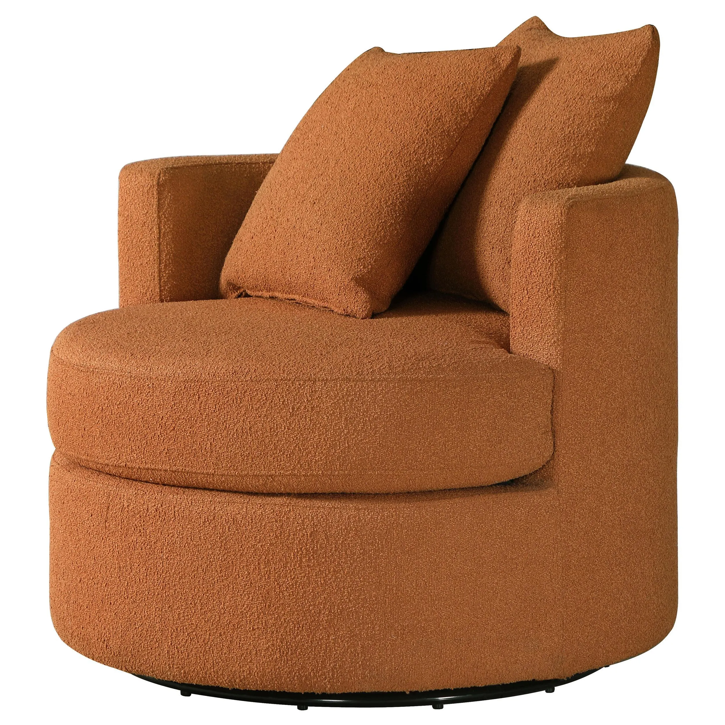 Debbie Burnt Orange Upholstered Swivel Accent Chair - Image 4