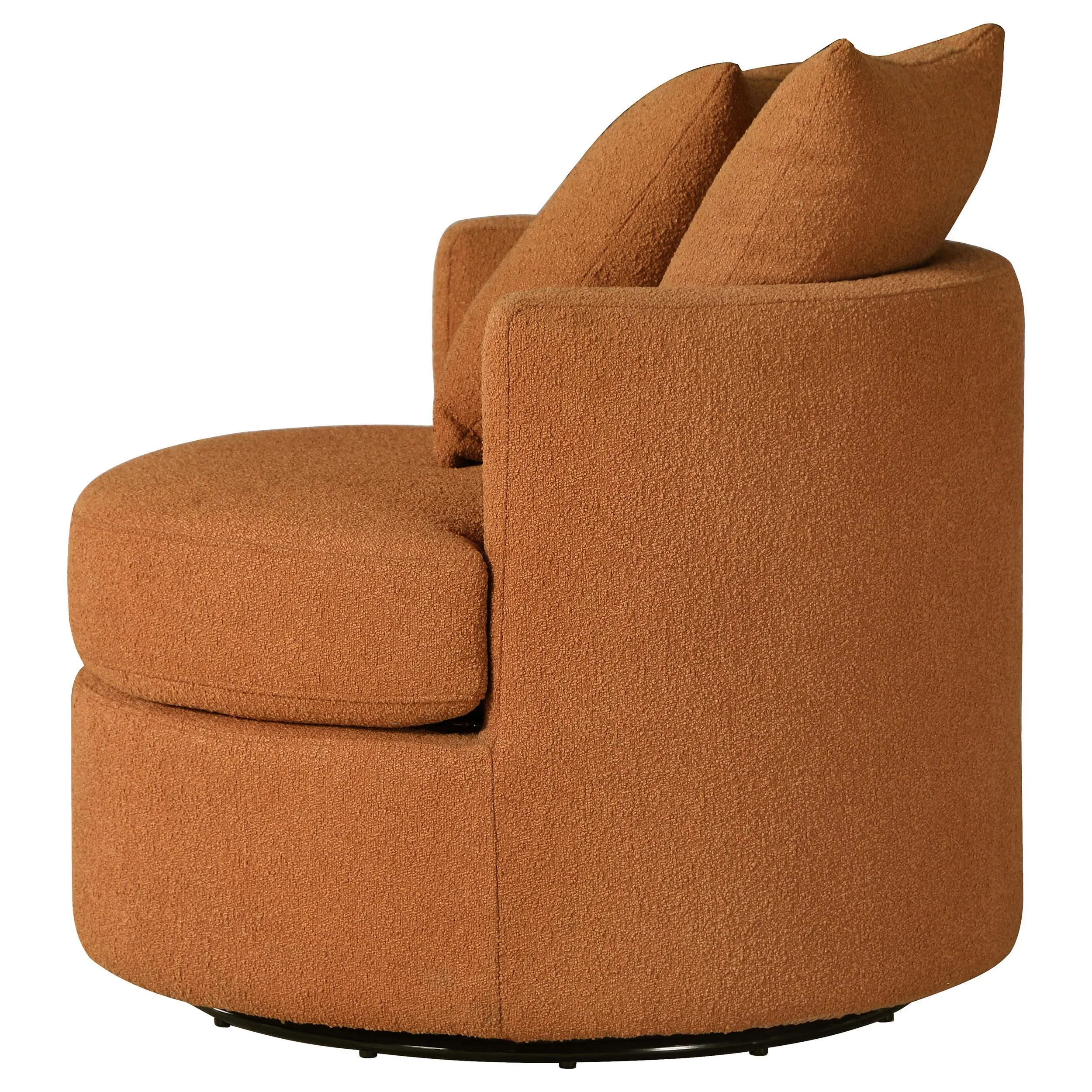 Debbie Burnt Orange Upholstered Swivel Accent Chair - Image 5