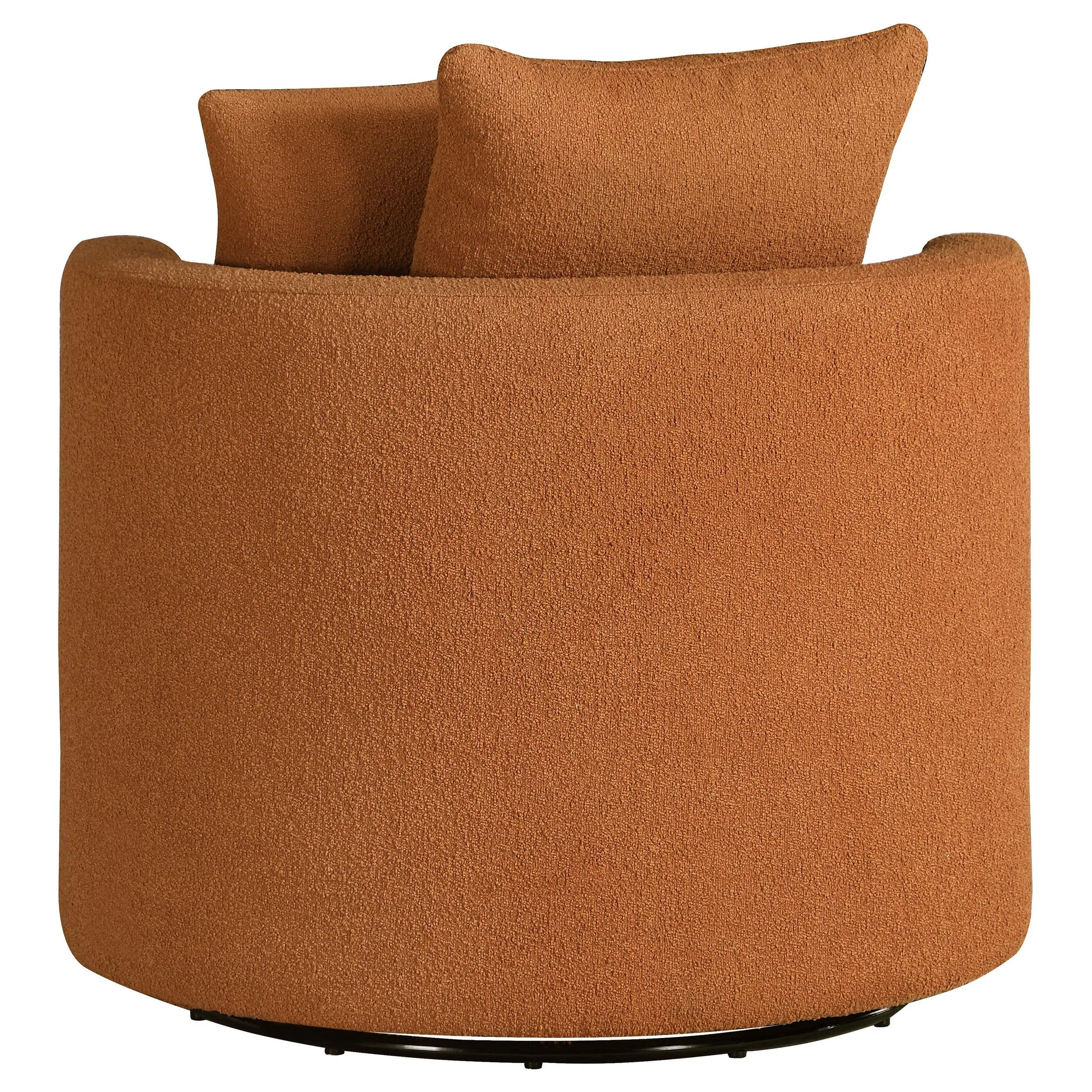 Debbie Burnt Orange Upholstered Swivel Accent Chair - Image 7