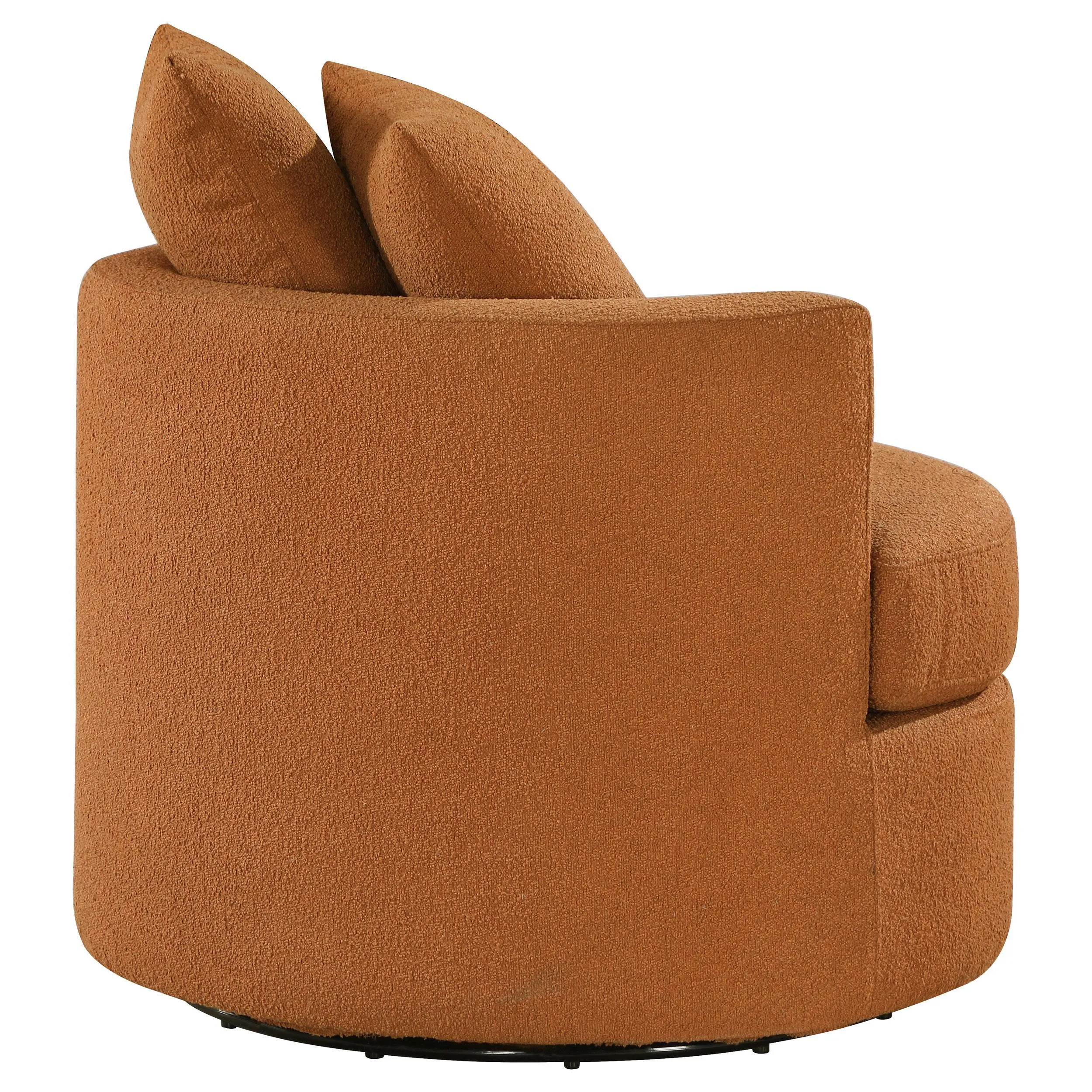 Debbie Burnt Orange Upholstered Swivel Accent Chair - Image 8