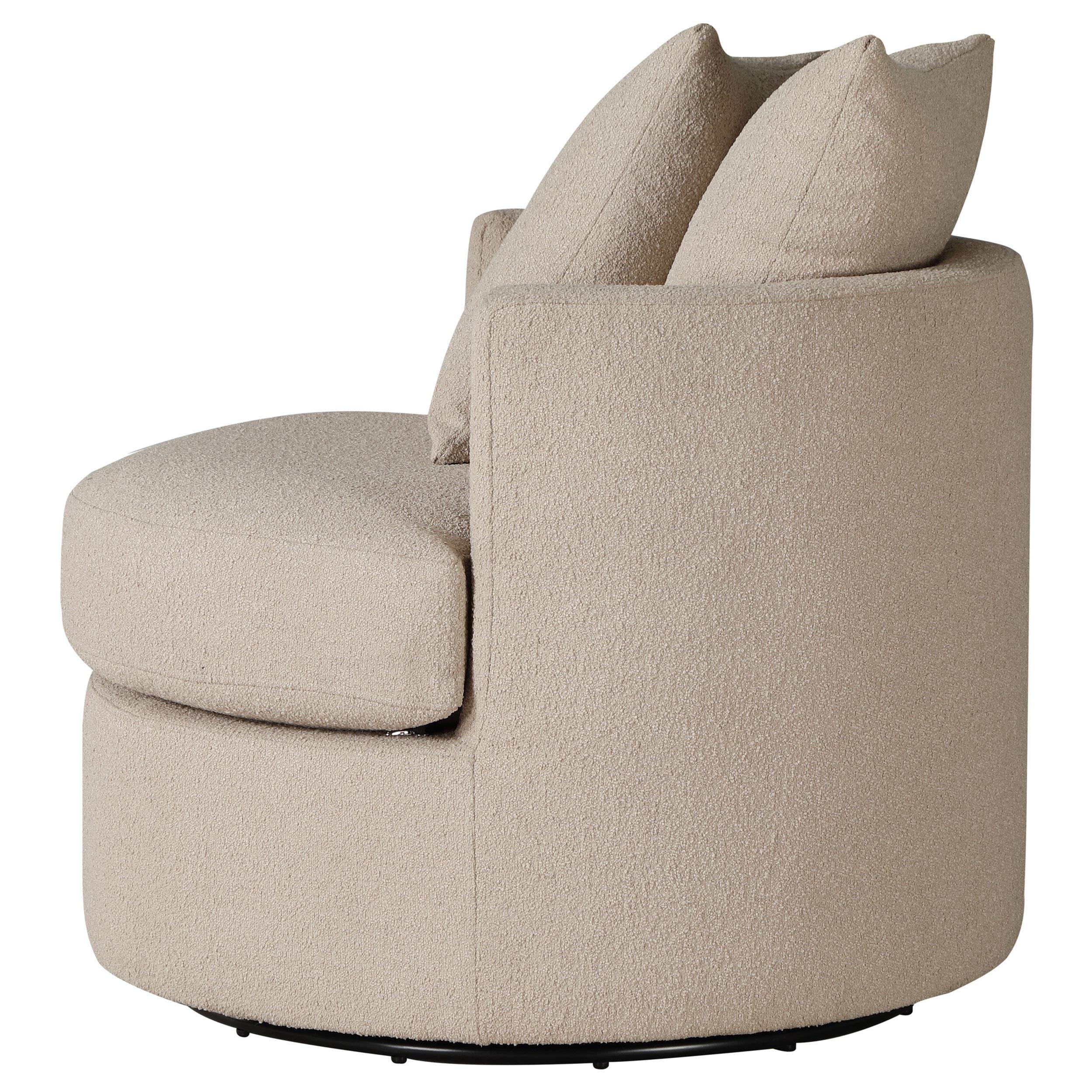 Debbie Camel Upholstered Swivel Accent Chair - Image 5