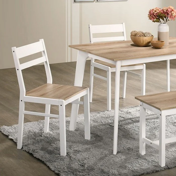 Debbie Natural/White 5-Piece Dining Room Set - Image 2