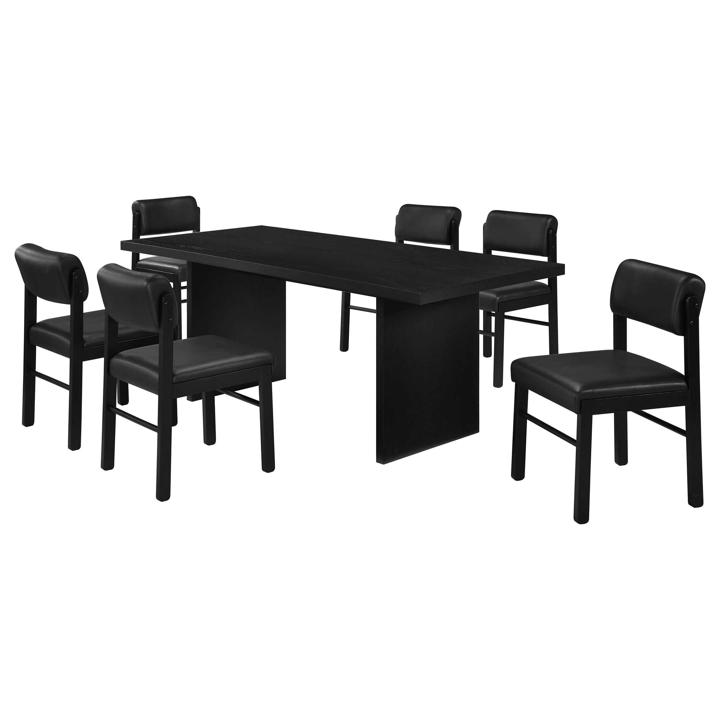 Decker Black 7-piece 82-inch Rectangular Dining Set