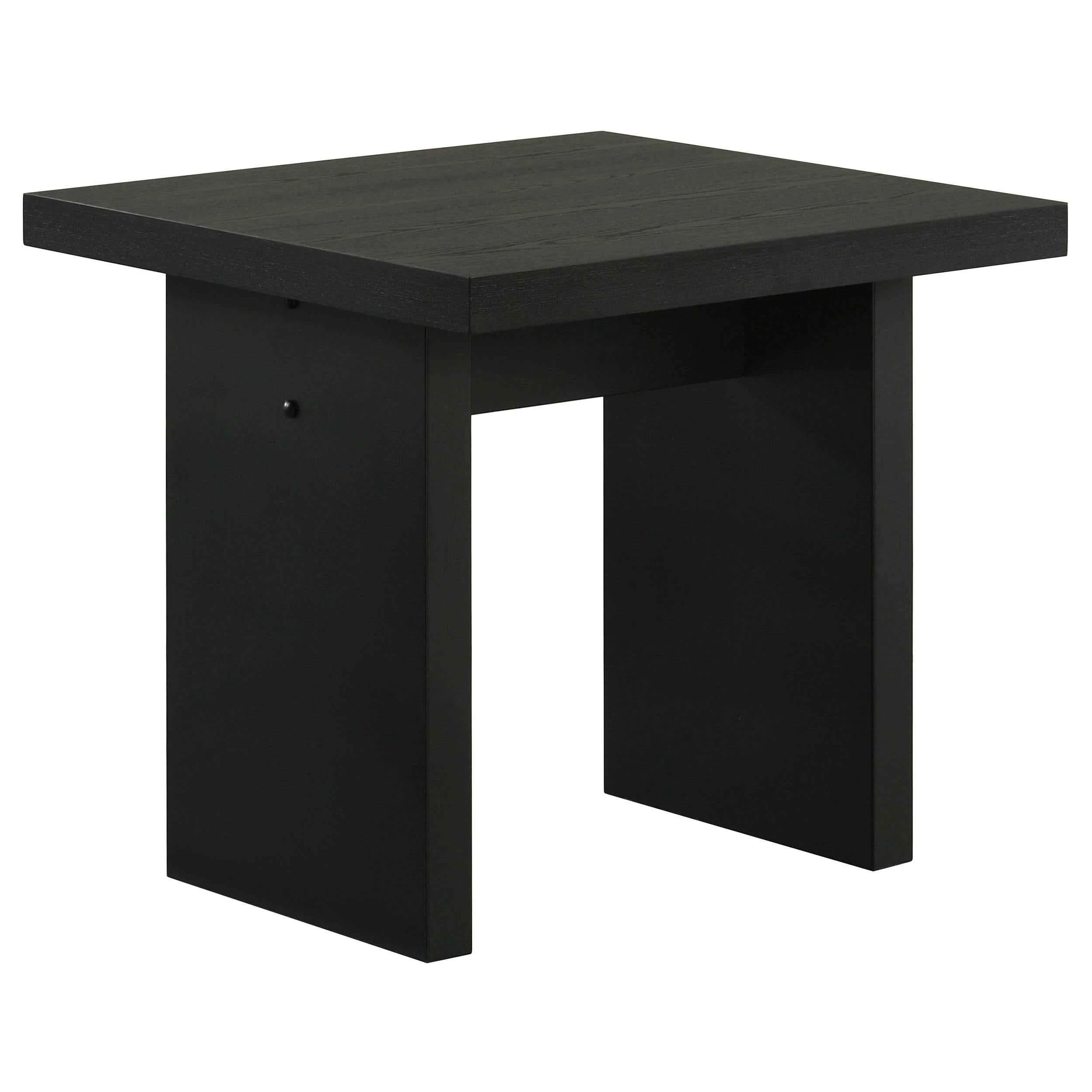 Decker Black Square Occasional Side End Table