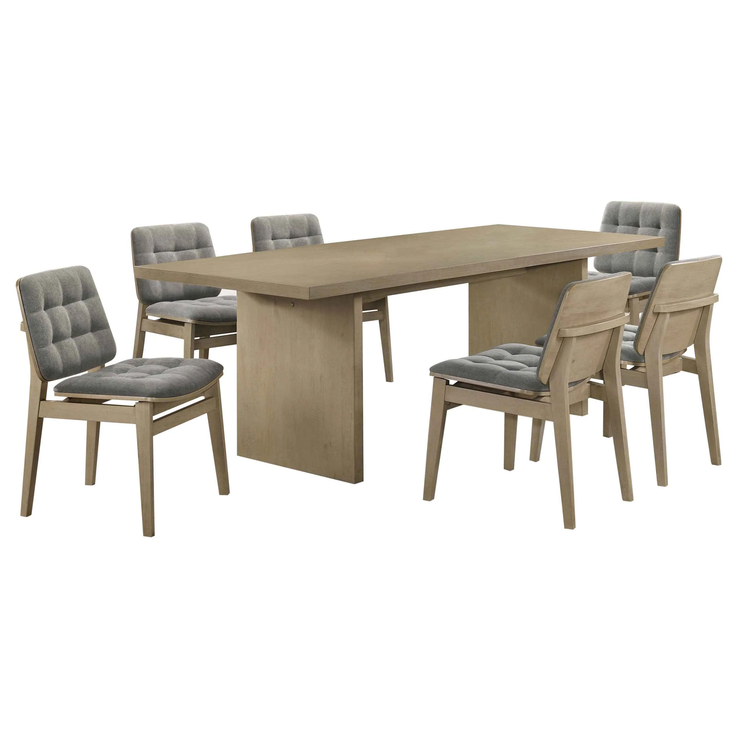 Decker Grey/Natural Oak 7-piece 82-inch Rectangular Dining Set - Image 2