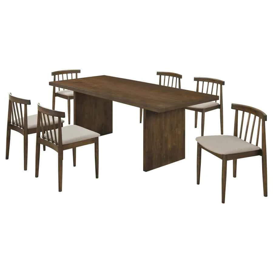 Decker Wheat/Walnut 7-piece 82-inch Rectangular Dining Set