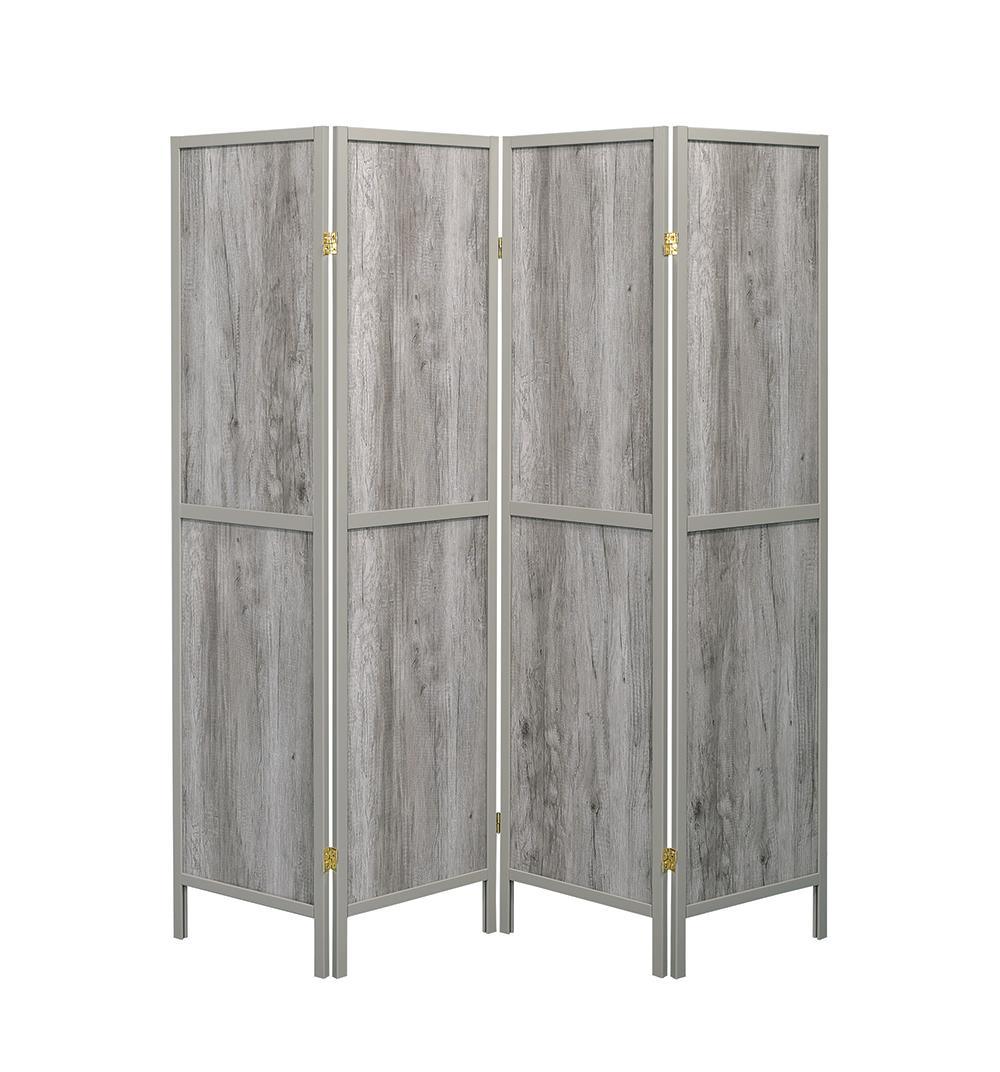 Deepika Gray Driftwood 4-Panel Folding Screen - Image 2