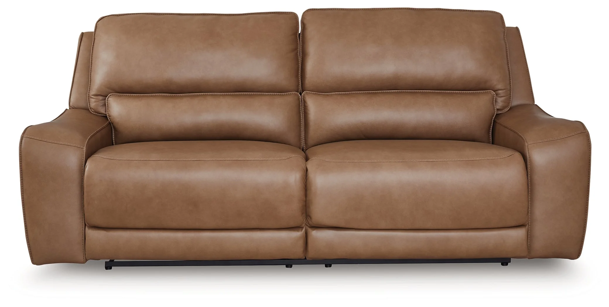 DeepWakes Caramel Dual Power Leather Reclining Sofa - Image 4