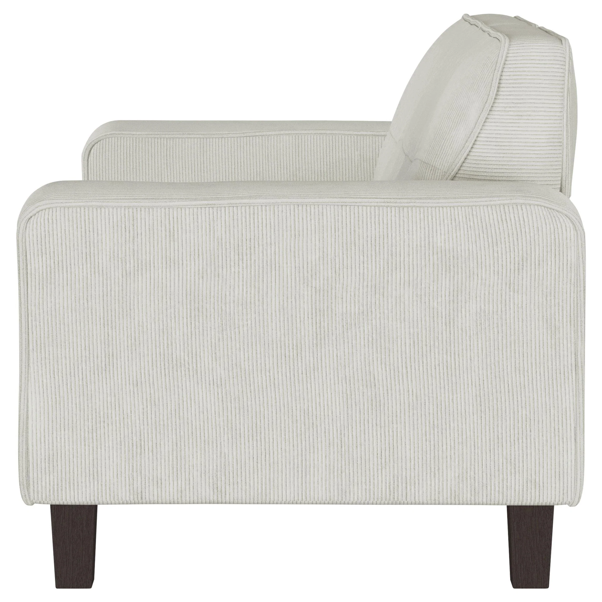 Deerhurst Beige Upholstered Tufted Track Arm Loveseat - Image 5
