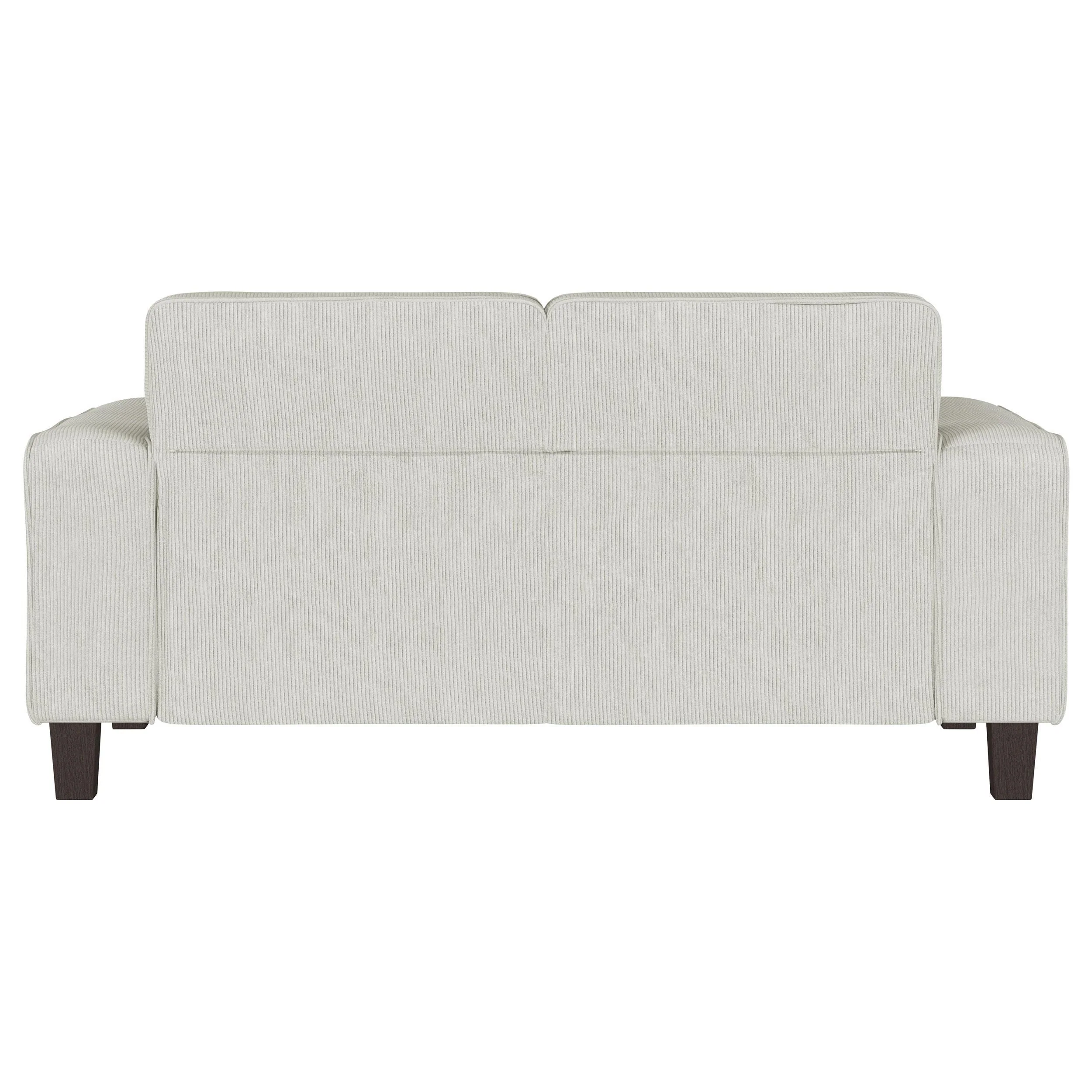 Deerhurst Beige Upholstered Tufted Track Arm Loveseat - Image 7