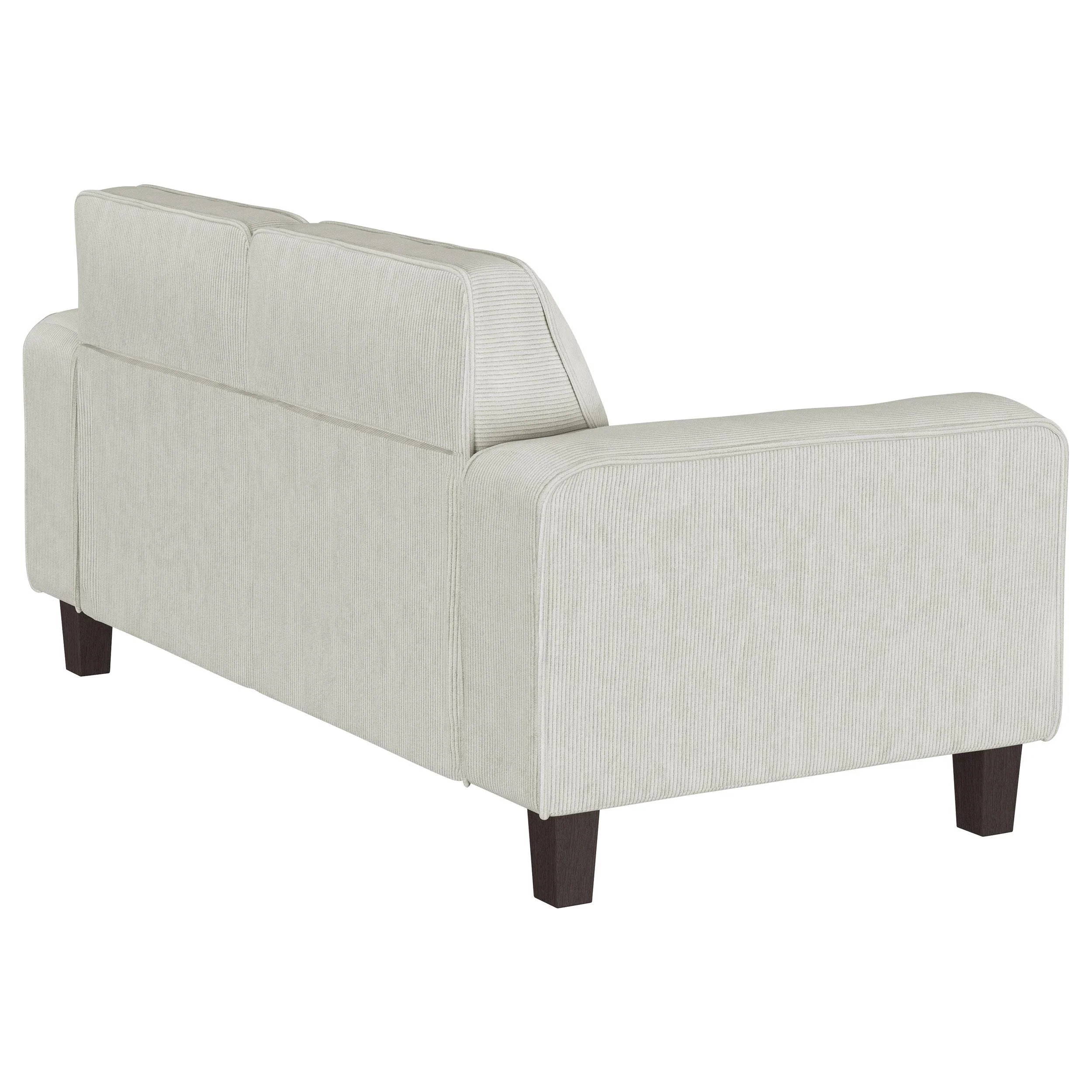 Deerhurst Beige Upholstered Tufted Track Arm Loveseat - Image 8