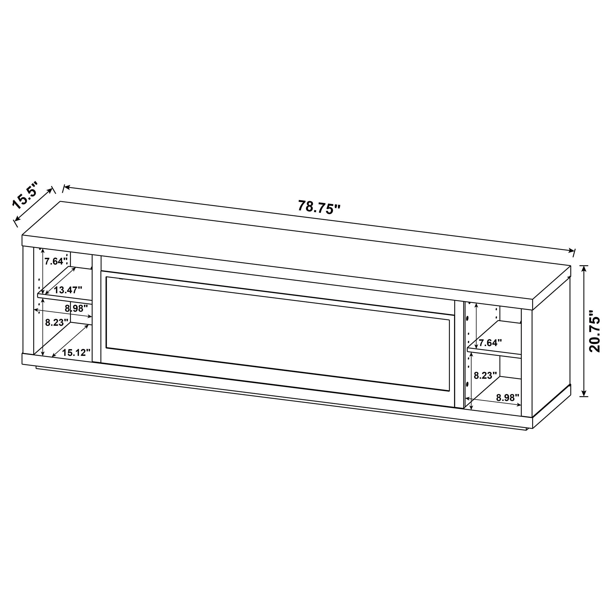 Deiter Black 79-inch TV Stand Fireplace Media Console - Image 14