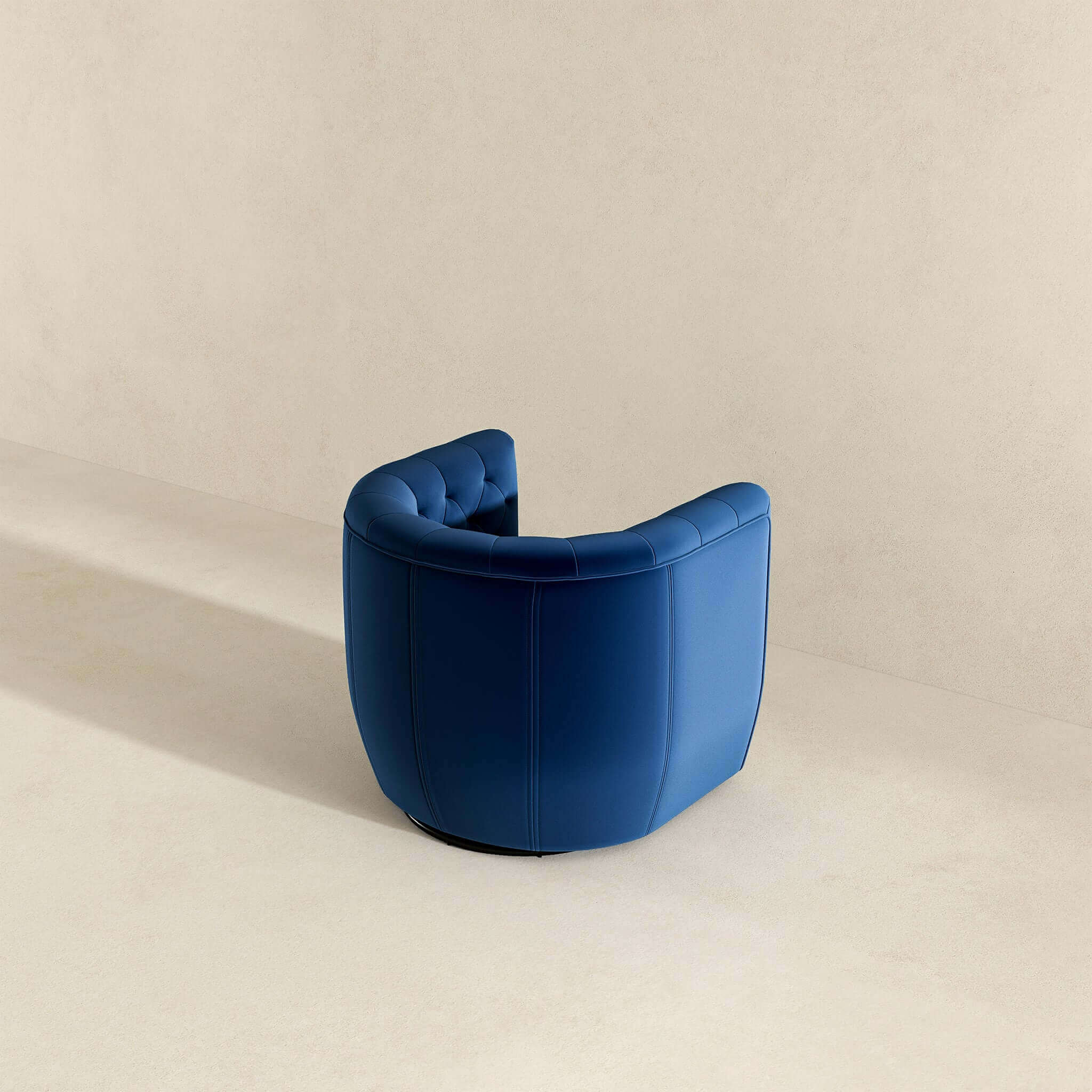 Delaney Dark Blue Velvet Swivel Chair - Image 6