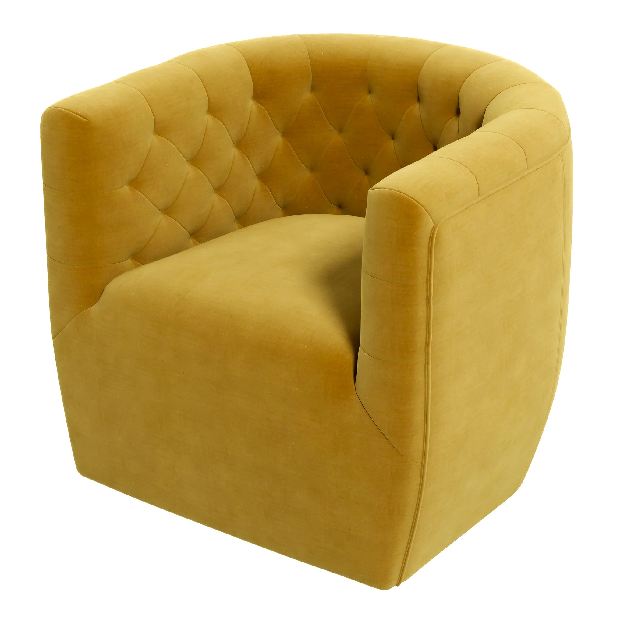 Delaney Gold Velvet Swivel Chair - Image 3