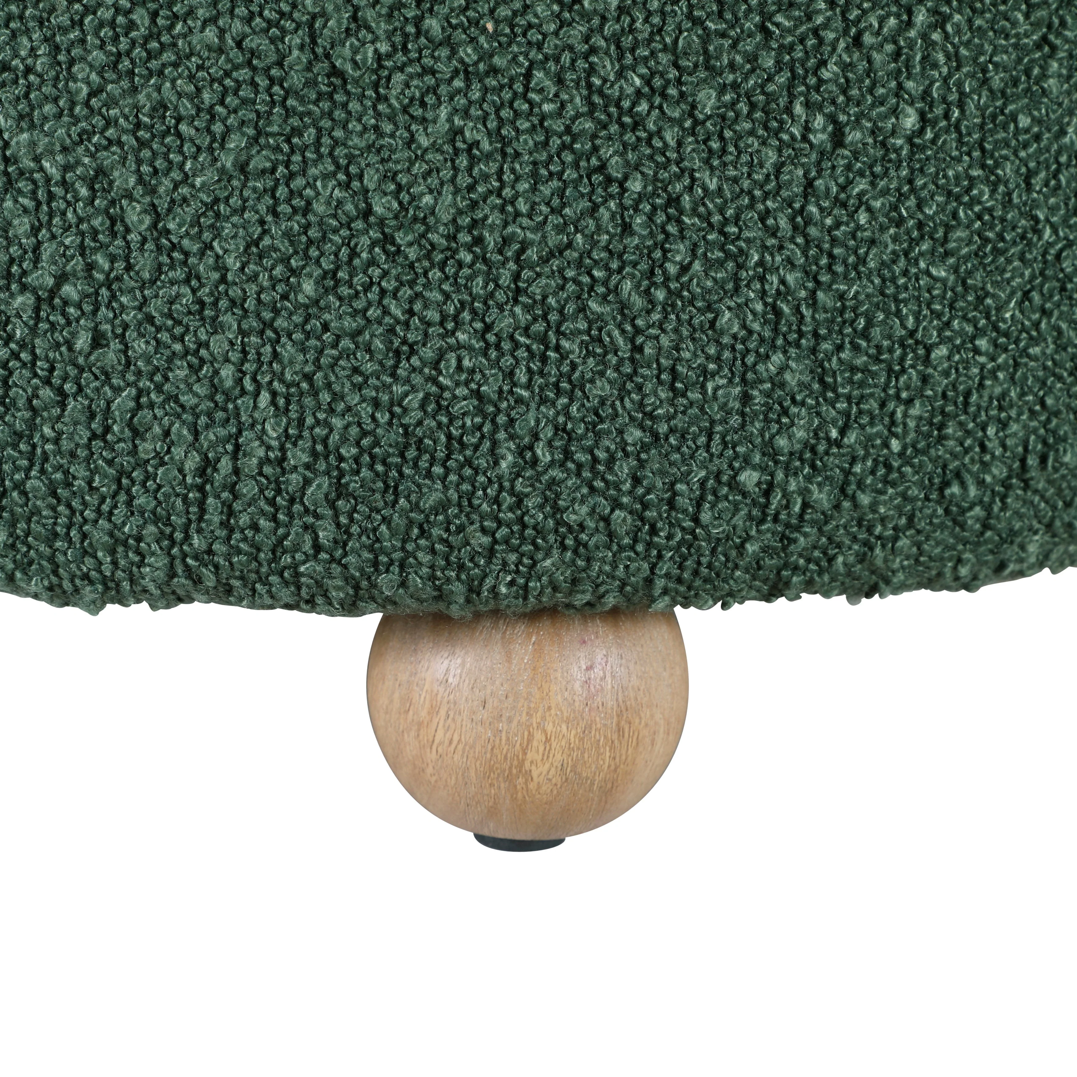 Delaney Green Boucle Swivel Chair with Ottoman - Image 15