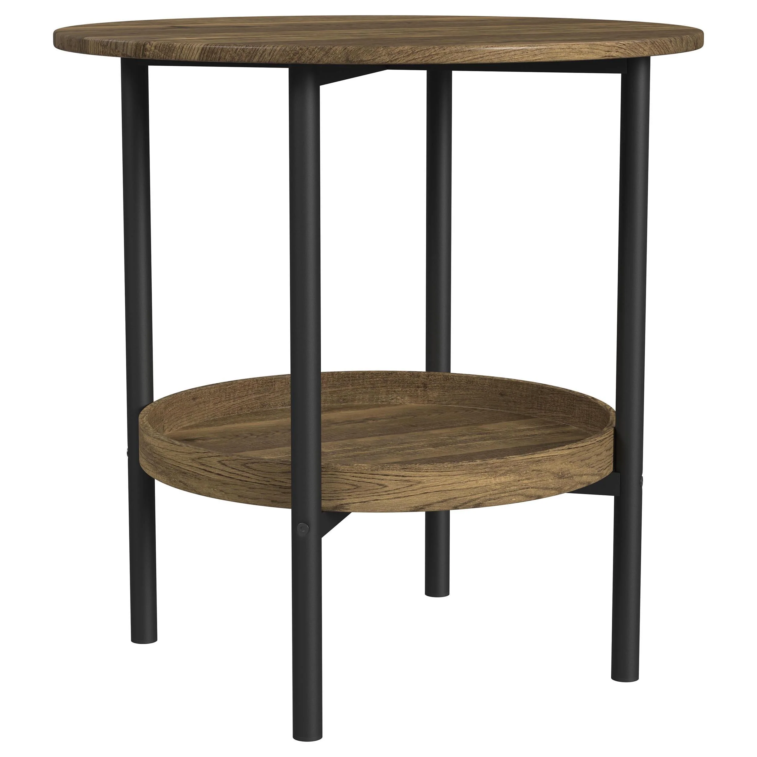 Delfin Brown 2-Piece Round Coffee and End Table Set - Image 2