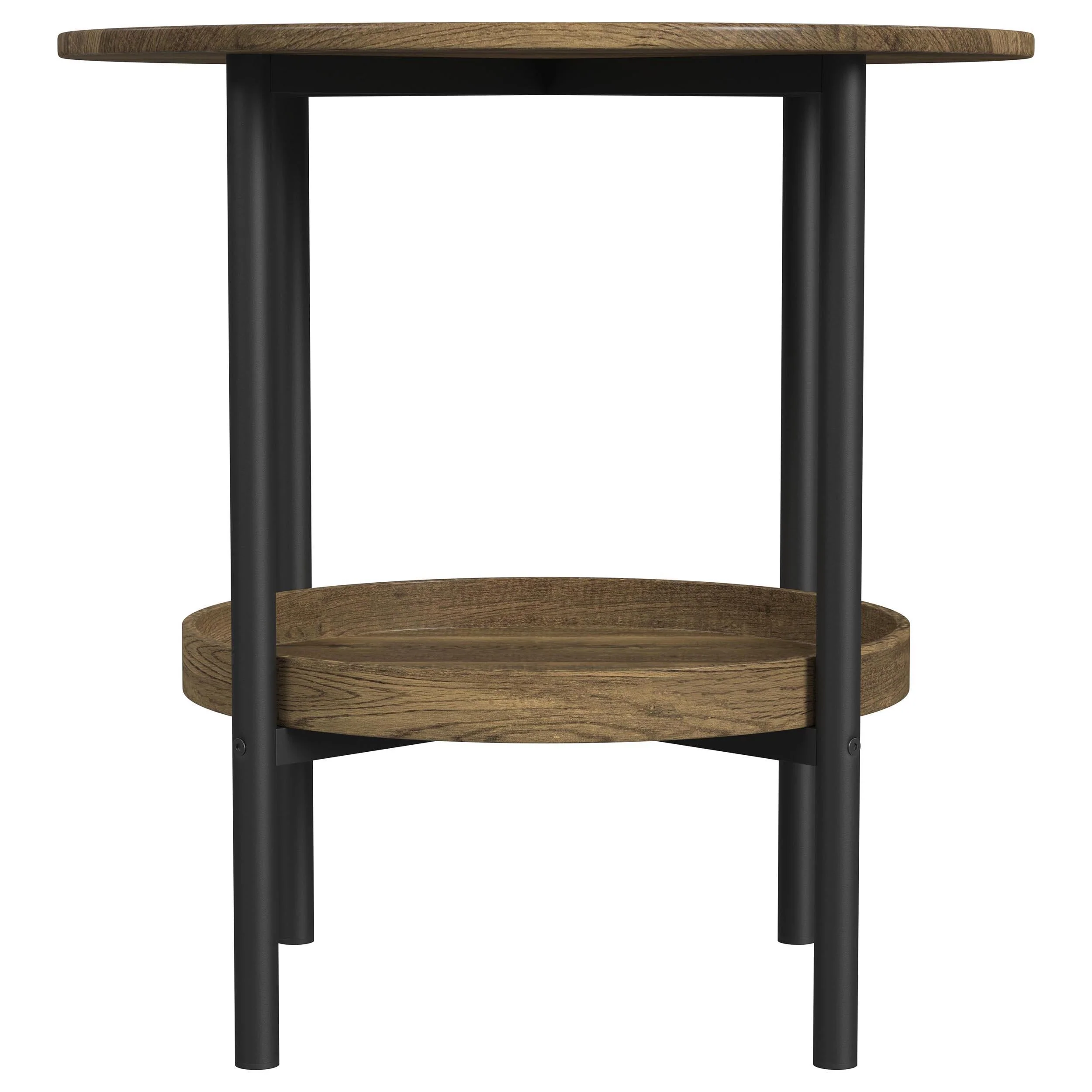 Delfin Brown 2-Piece Round Coffee and End Table Set - Image 3