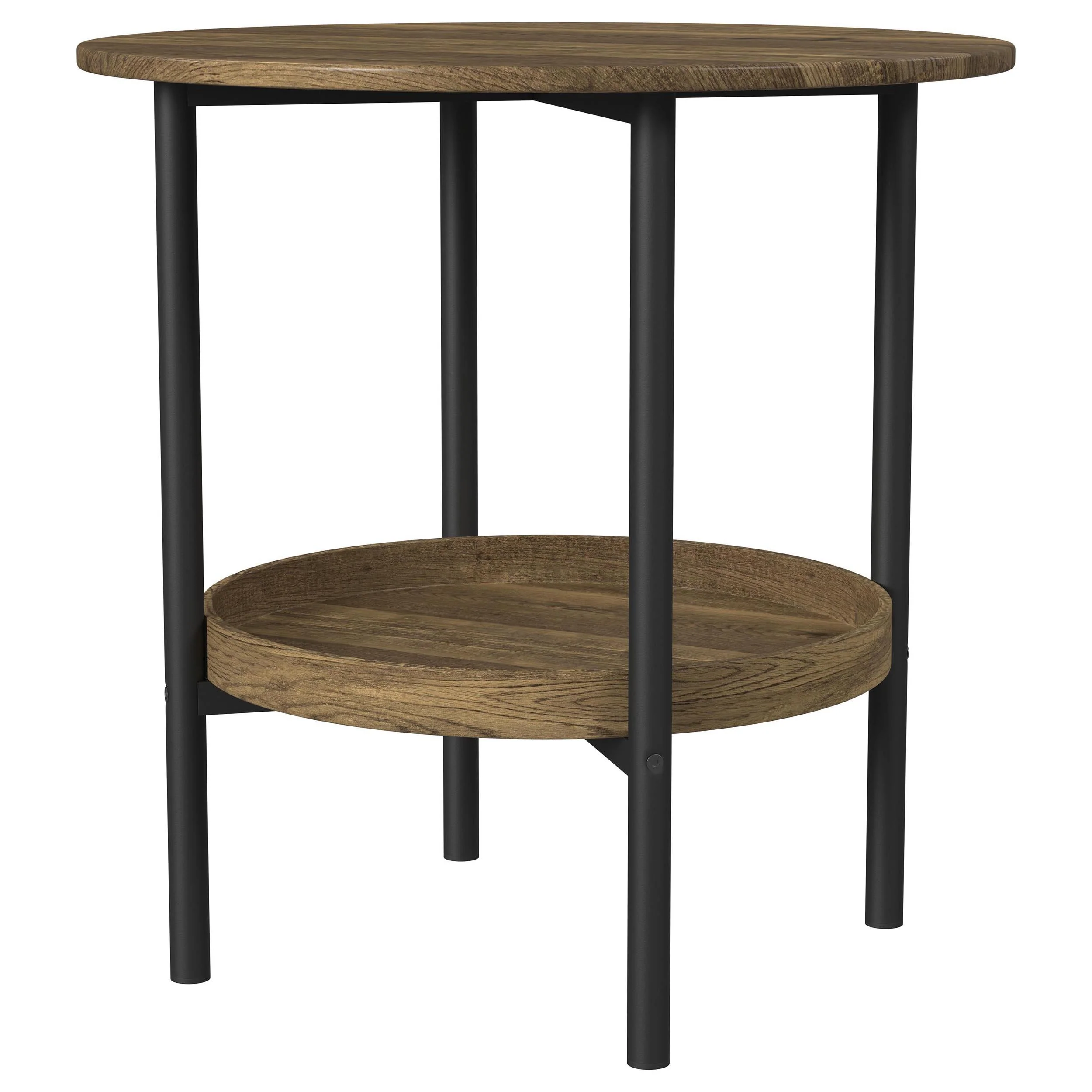 Delfin Brown 2-Piece Round Coffee and End Table Set - Image 4