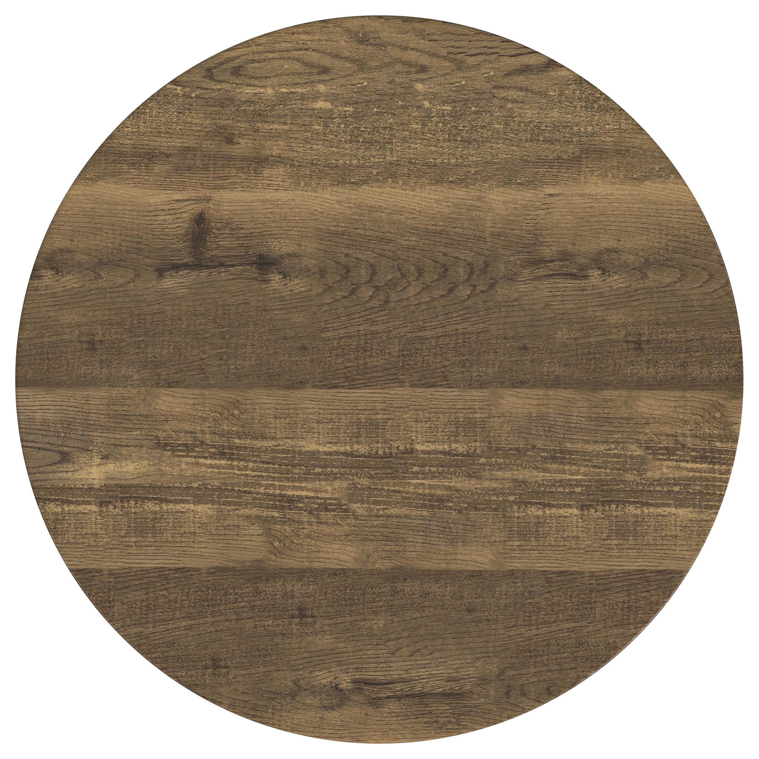 Delfin Brown 2-Piece Round Coffee and End Table Set - Image 5
