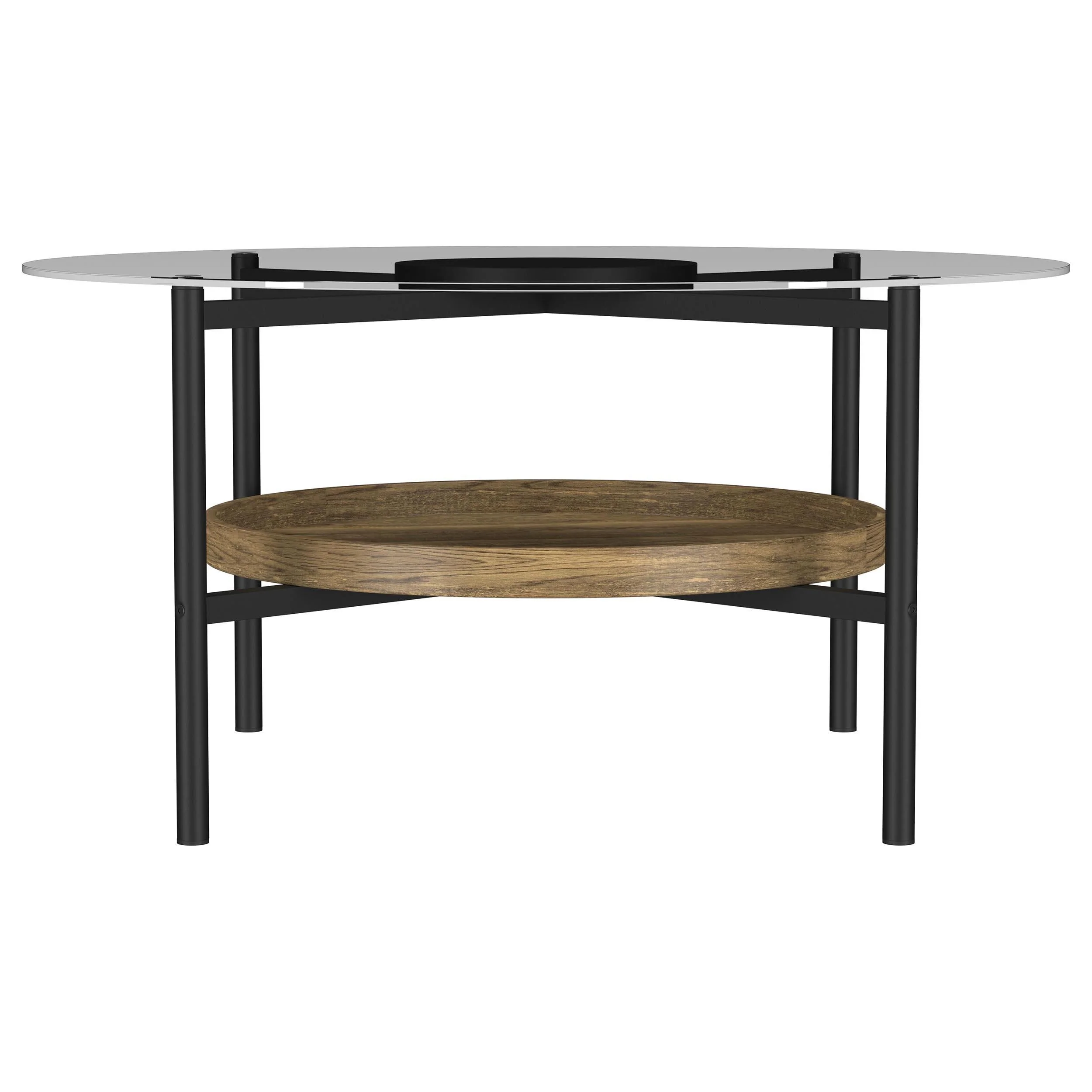 Delfin Brown 2-Piece Round Coffee and End Table Set - Image 7