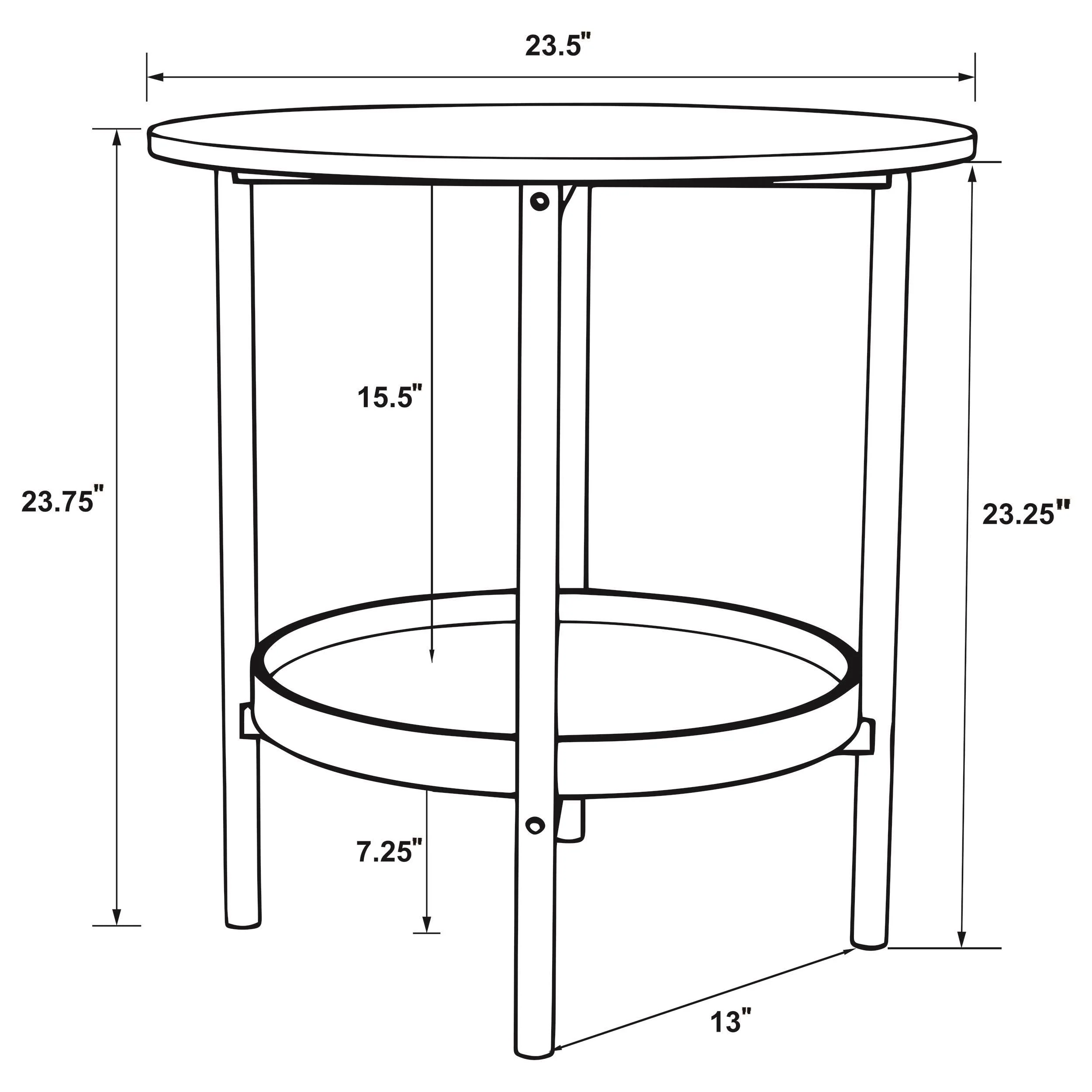 Delfin Brown 3-Piece Round Coffee and End Table Set - Image 11