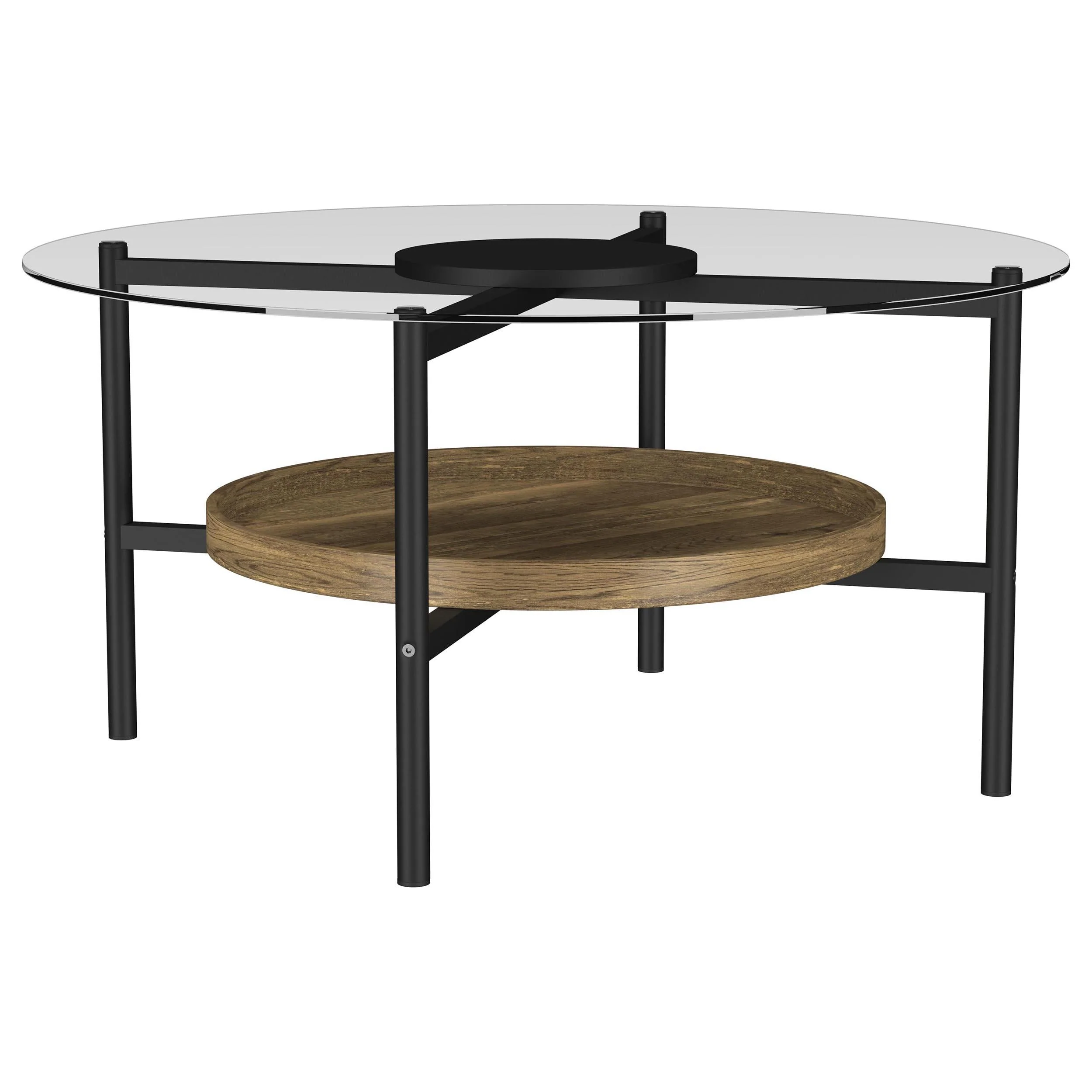 Delfin Brown 3-Piece Round Coffee and End Table Set - Image 5