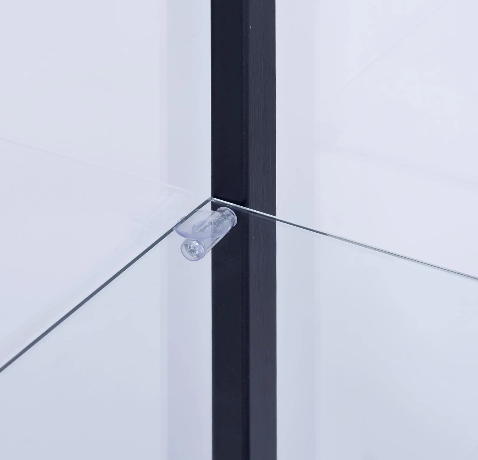 Delphinium Black/Clear 5-Shelf Glass Curio Cabinet - Image 6