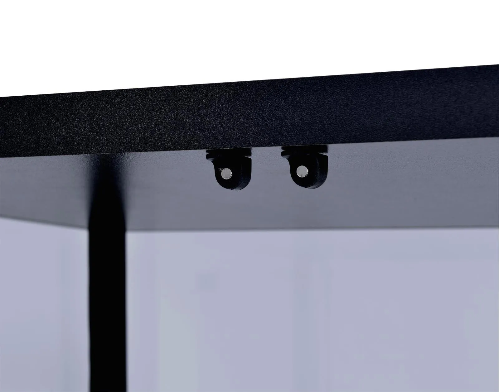 Delphinium Black/Clear 5-Shelf Glass Curio Cabinet - Image 7