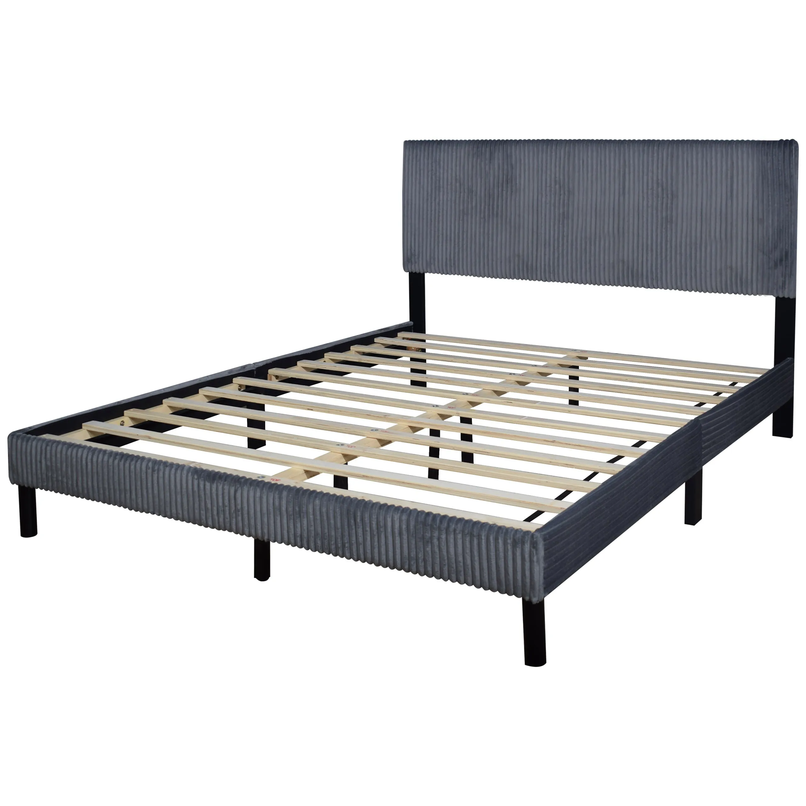 Deluxe Grey Full Platform Bed - Image 2