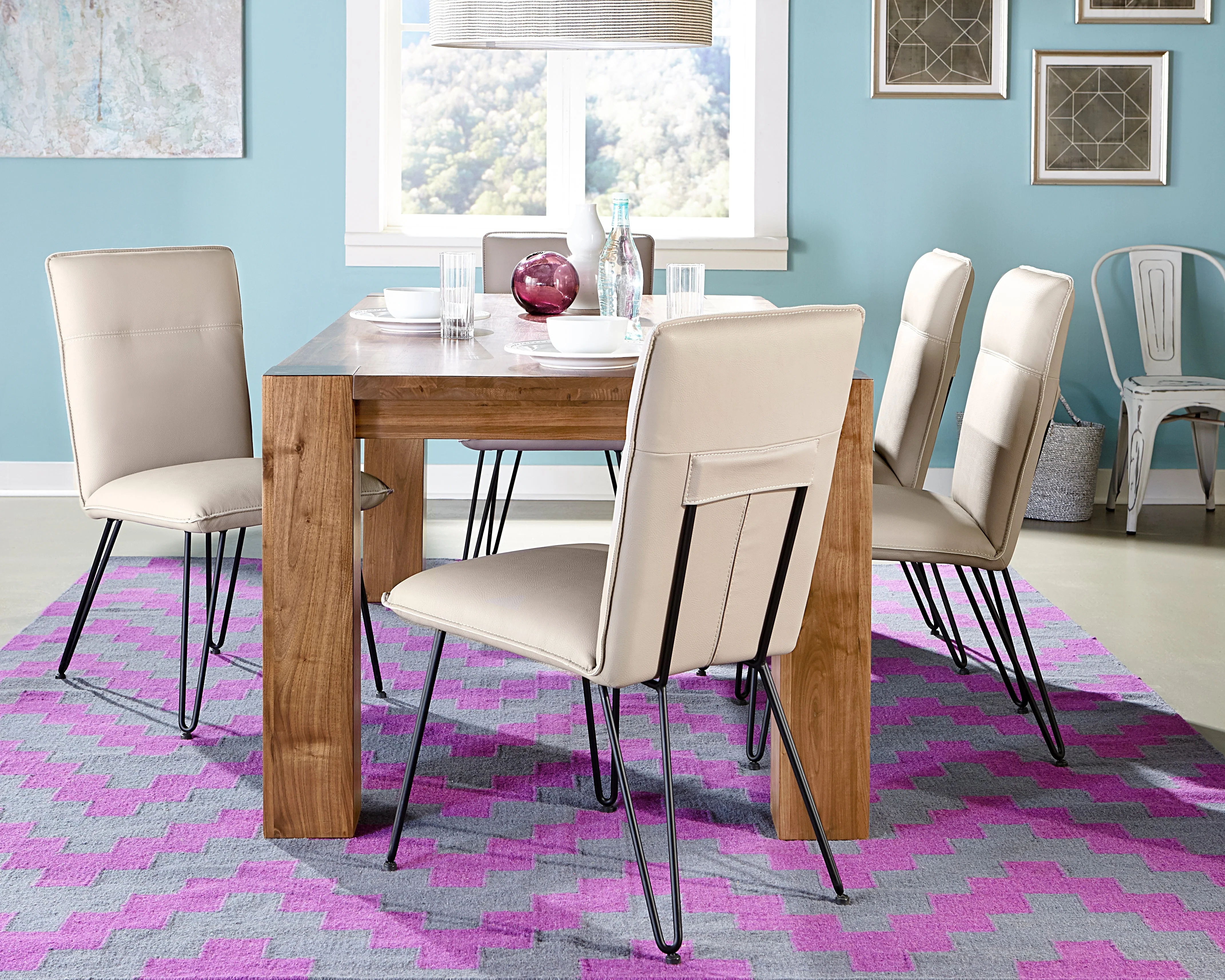 Demi Hairpin Leg Modern Dining Chair in Taupe (Set of 2) - Image 2